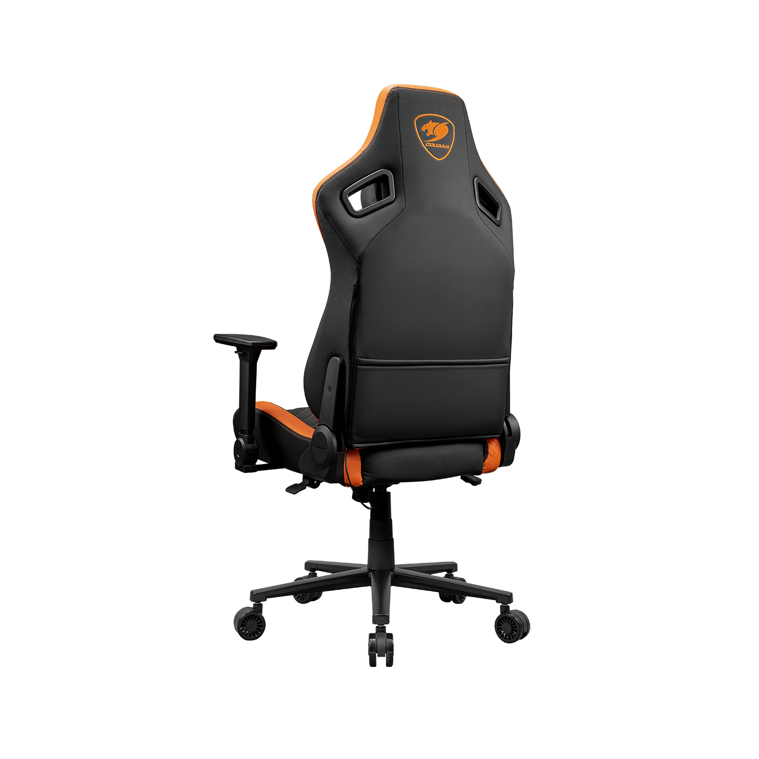 Cougar Defensor Gaming Chair, Ergonomic High‑Back PU Leather, 155° Recline, 4D Armrests & Lumbar Support, Black/Orange
