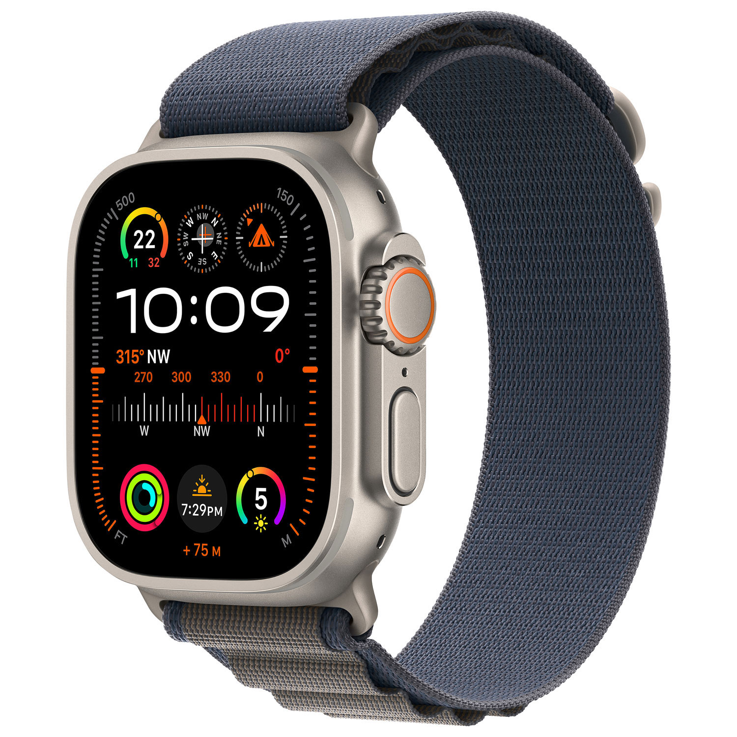Apple Watch Ultra 2 avec boîtier de 49 mm en titane et bracelet alpin bleu par Koodo - Grand 165-210 mm - Paiement Balance mensuel