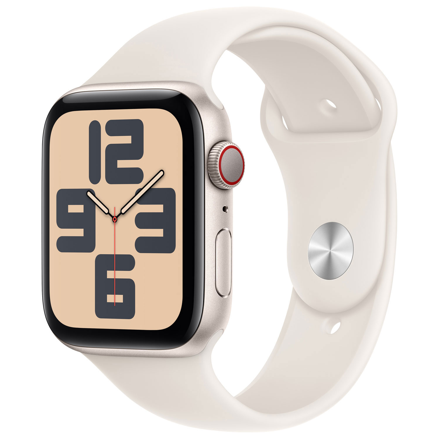 Koodo Apple Watch SE (GPS + Cellular) 44mm Starlight Aluminum Case with Starlight Sport Band - Medium/Large - Monthly Tab Payment