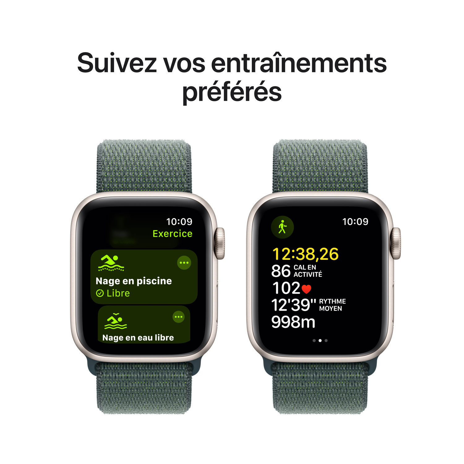 Koodo Apple Watch SE 40mm Starlight Aluminum Case with Lake Green Sport Loop - Monthly Tab Payment