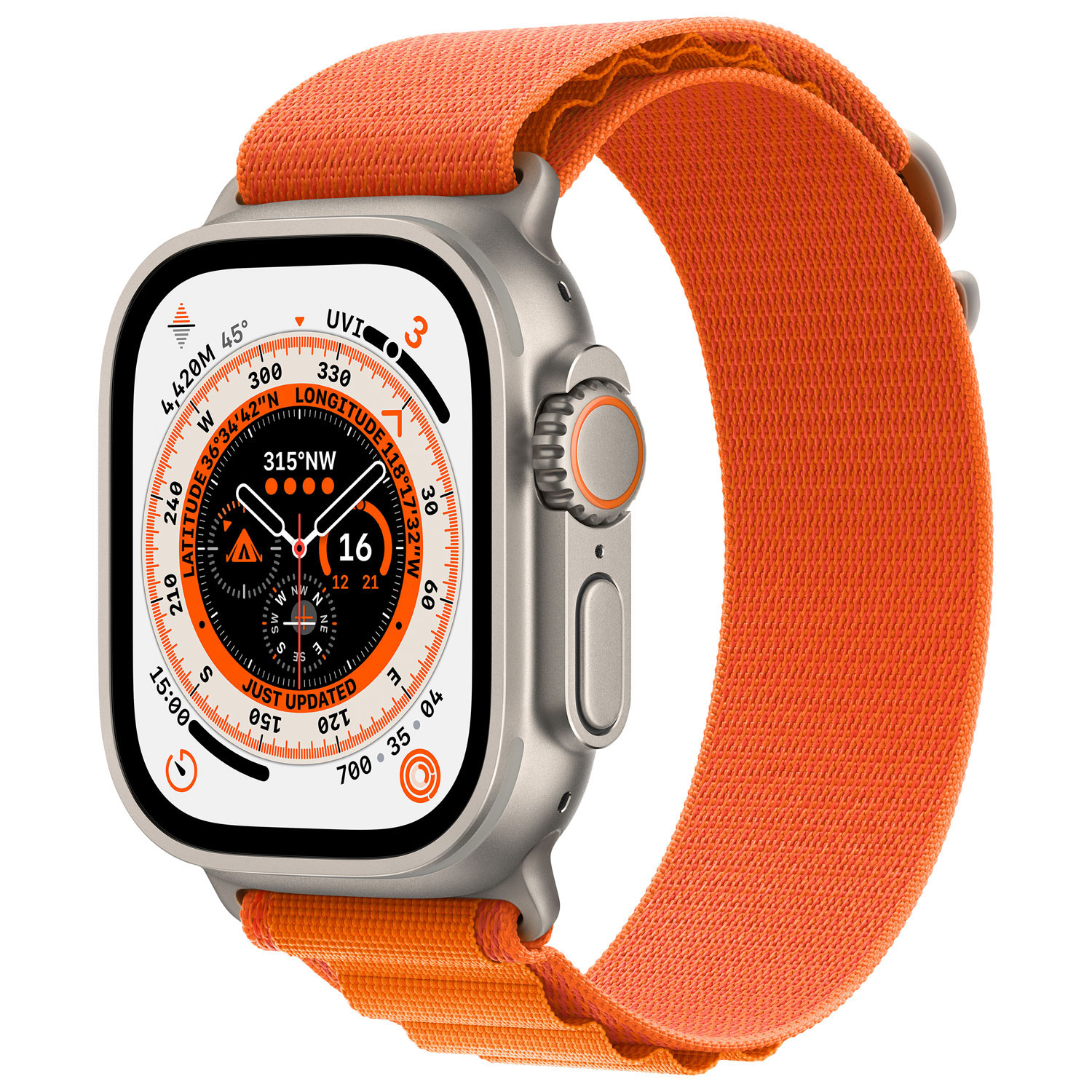 Apple Watch Ultra avec boîtier de 49 mm en titane et bracelet alpin orange par Koodo - Grand - Paiement Balance mensuel