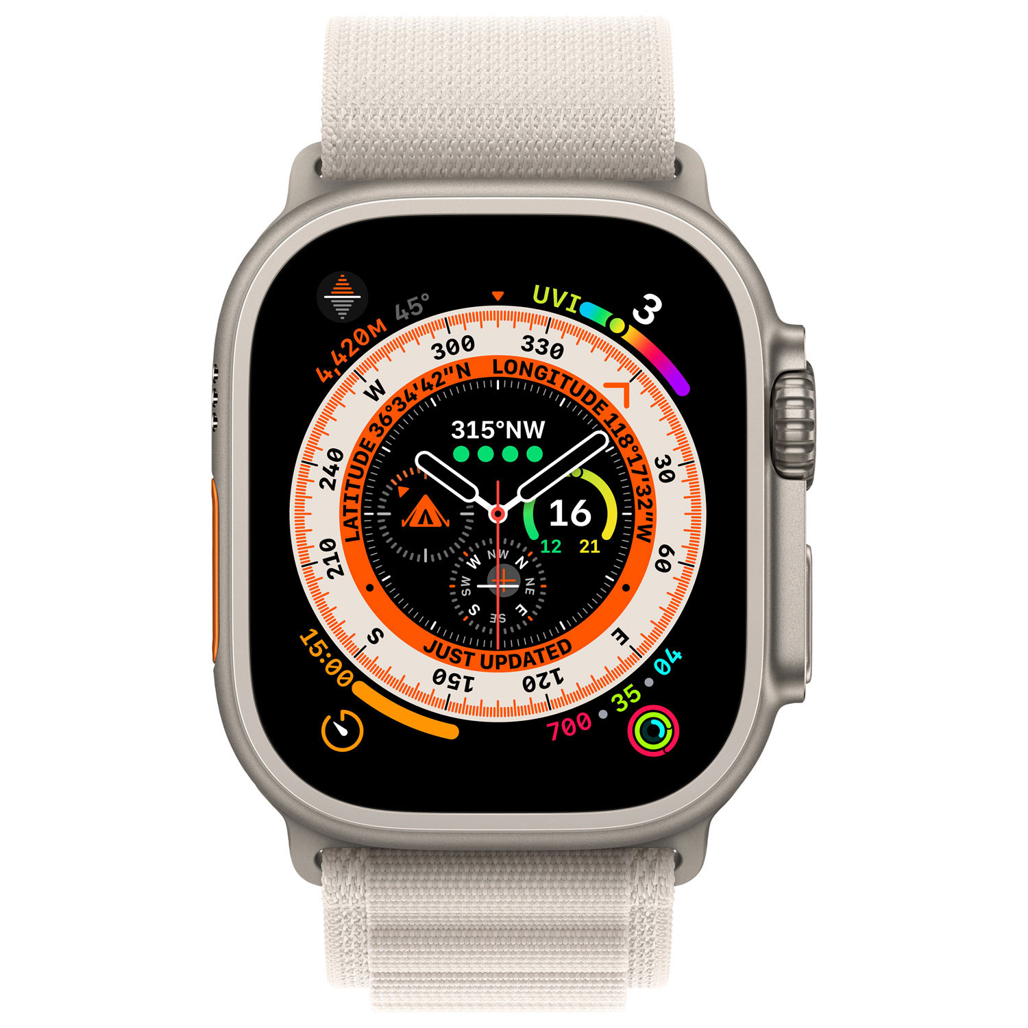 Apple Watch Ultra avec boîtier de 49 mm en titane et bracelet à rabat alpin comète par Koodo - Moyen - Paiement Balance mensuel