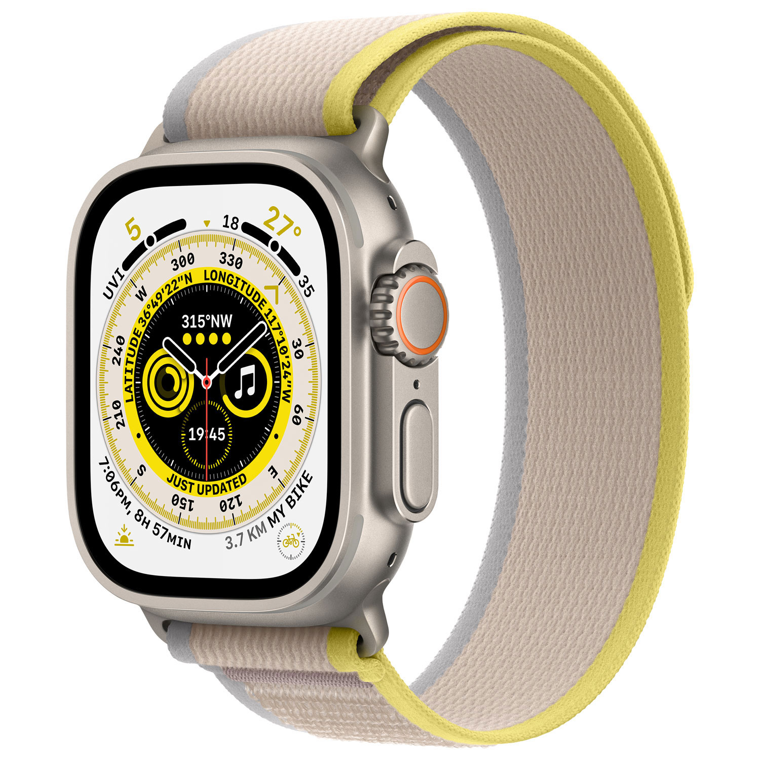 Koodo Apple Watch Ultra 49mm Titanium Case with Yellow/Beige Trail Loop - Medium/Large - Monthly Tab Payment