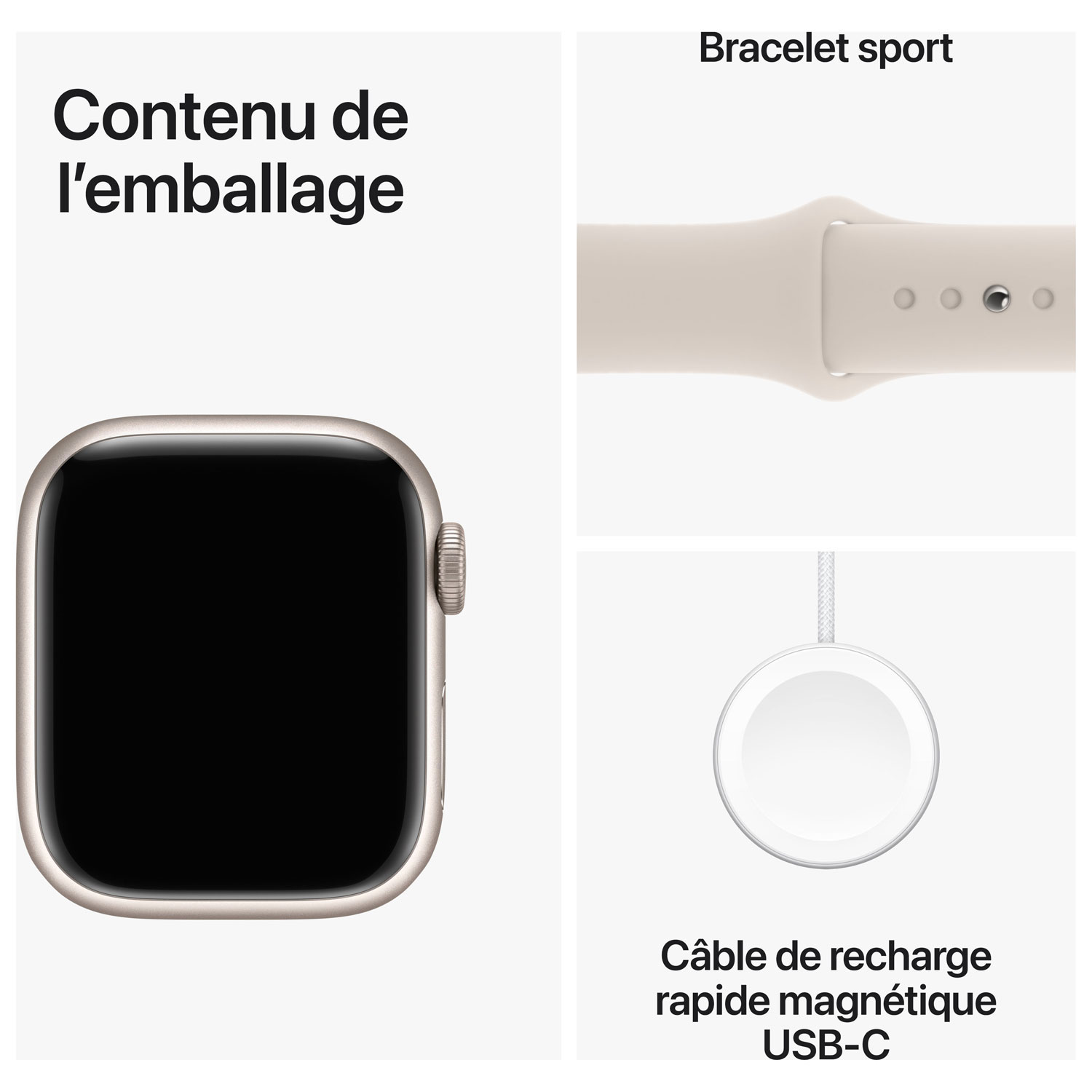 Apple Watch Series 9 avec boîtier de 41 mm en aluminium comète et bracelet sport comète par Koodo - Petit/Moyen 130-180 mm - Paiement Balance mensuel