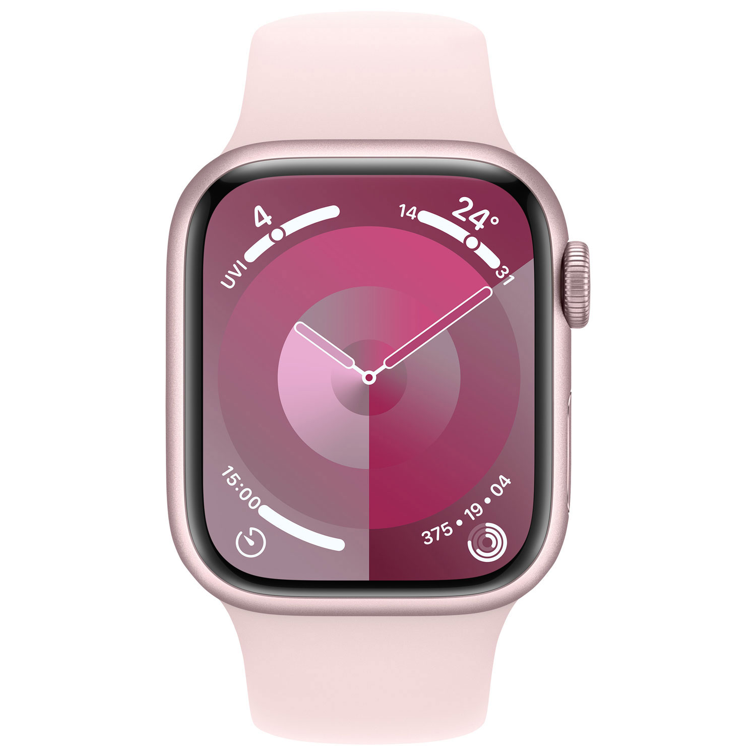 Koodo Apple Watch Series 9 41mm Pink Aluminum Case with Light Pink Sport Band - Small / Medium 130-180mm - Monthly Tab Payment
