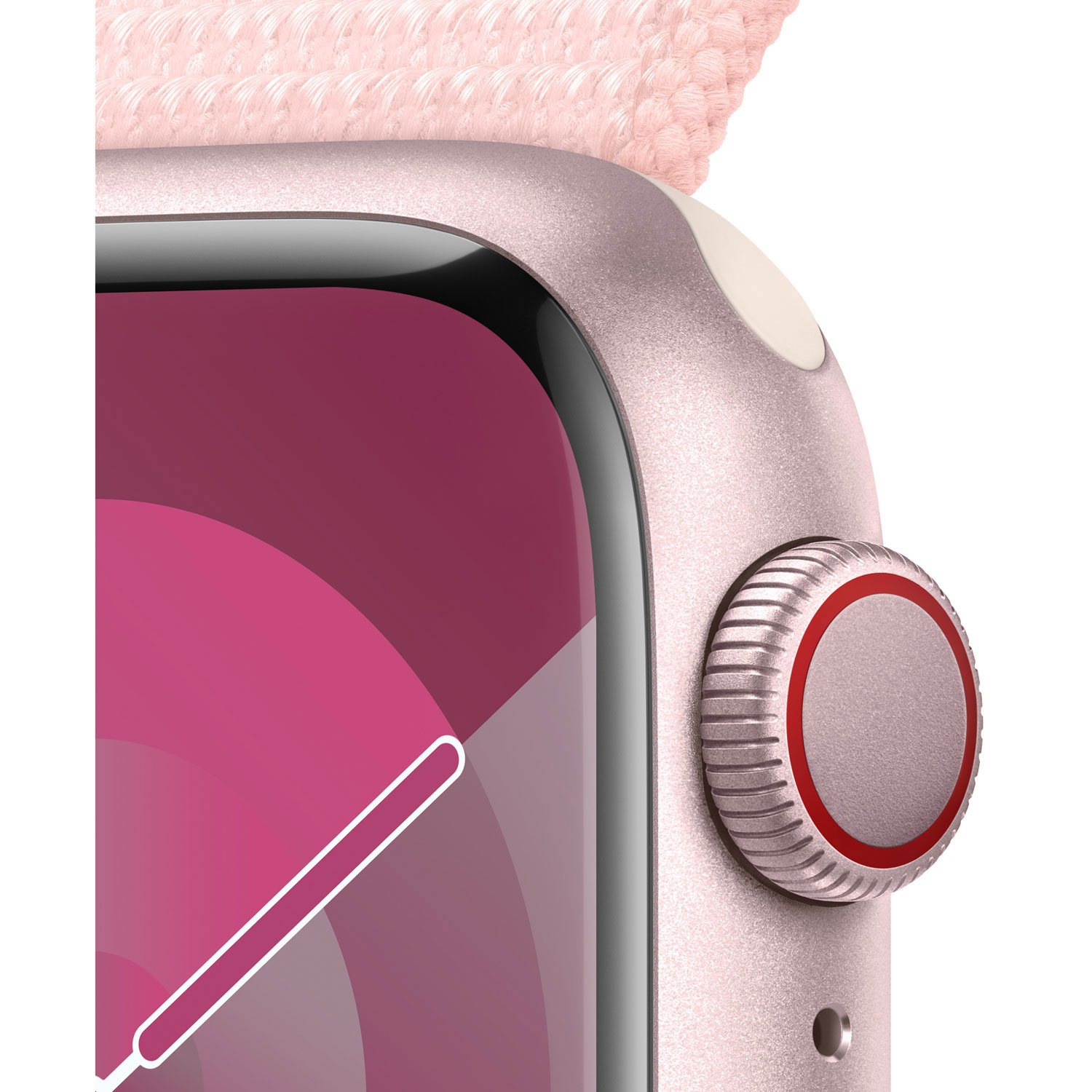Apple Watch Series 9 avec boîtier de 41 mm en aluminium rose et bracelet à rabat sport rose dragée par Koodo - Petit - Paiement Balance mensuel