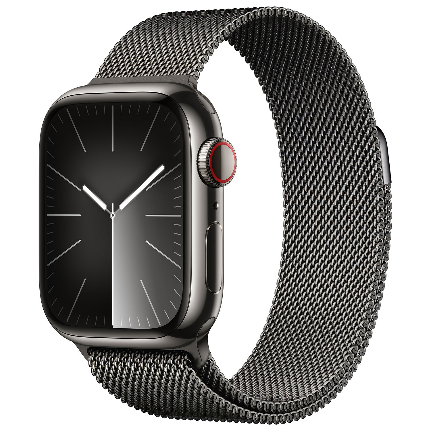 Koodo Apple Watch Series 9 41mm Graphite Stainless Steel Case with Graphite Stainless Steel Milanese Loop - Small - Monthly Tab Payment