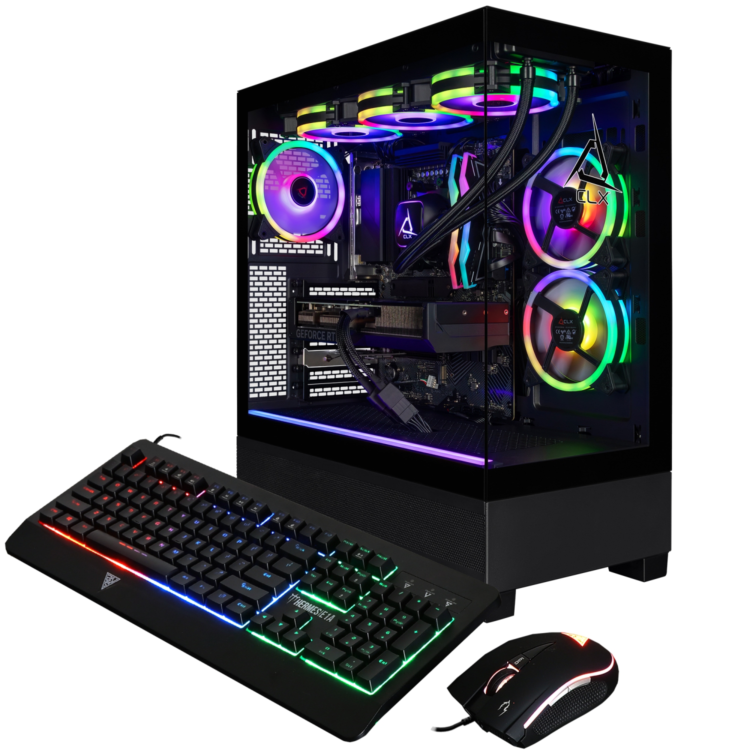 CLX SET Gaming Desktop - Liquid Cooled AMD Ryzen 7 9700X 3.8GHz 8-Core Processor, 32GB DDR5 Memory, RTX 4070 SUPER 12GB GDDR6X Graphics, 1TB SSD,