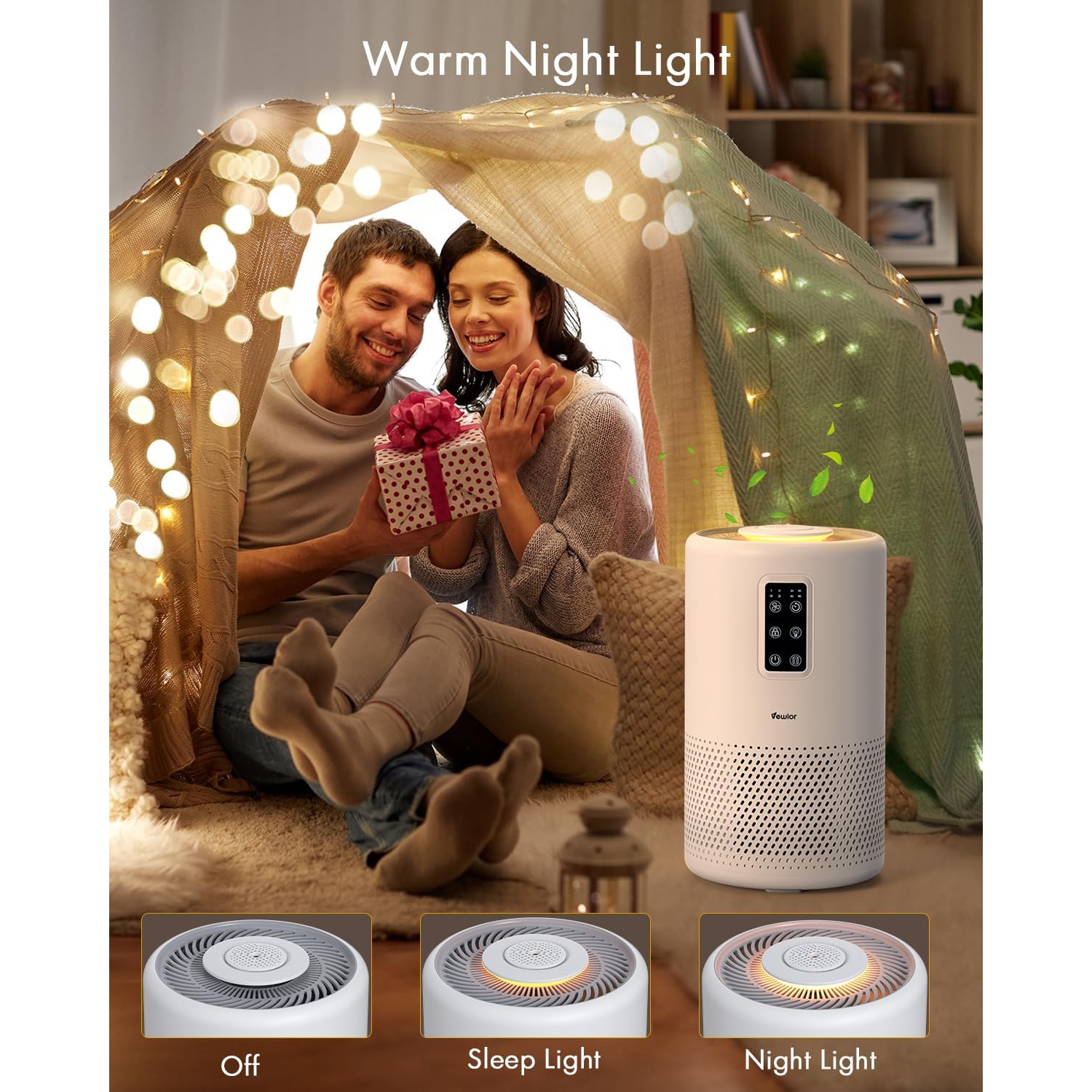 VEWIOR Air Purifiers for Home Large Room up to 1400 sqft, H13 True HEPA Air Purifiers for Bedroom, for Wildfire Smoke Pet Dust Pollen Odor