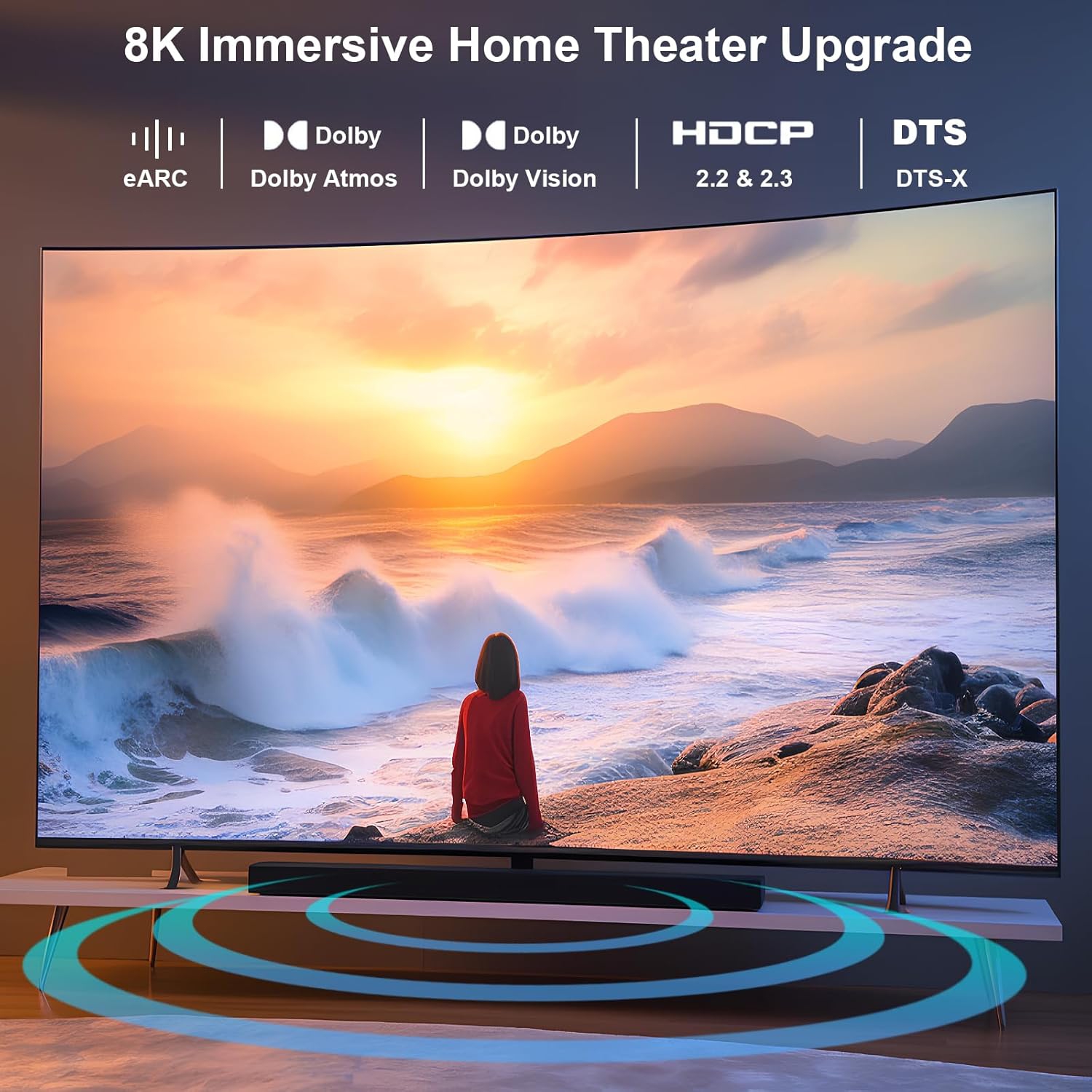 Câble HDMI 8K à HDMI de BENFEI, câble HDMI ultra haute vitesse certifié 4K@240&nbsp;Hz, 8K@60&nbsp;Hz, HDMI 2,1, 6 pi, 48&nbsp;Gb/s Coquille en