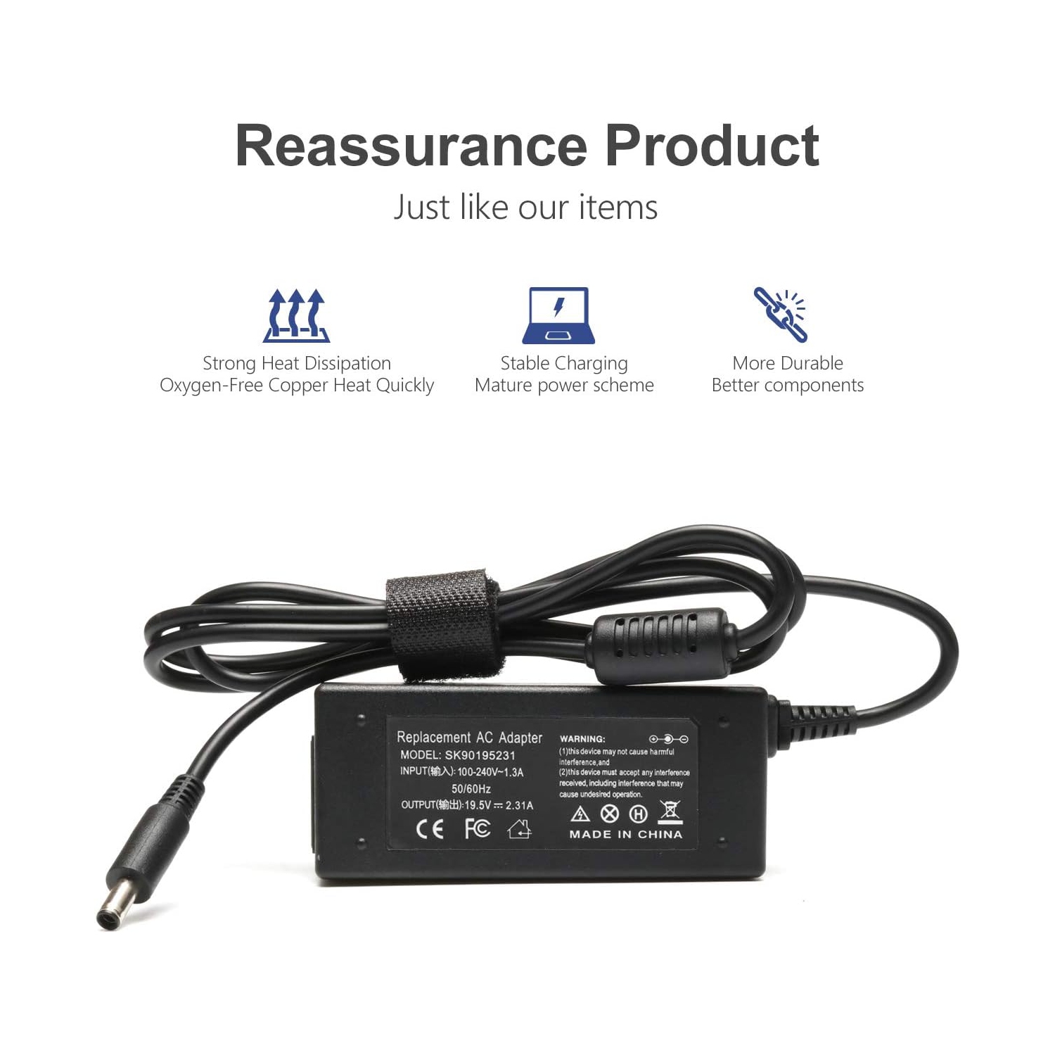 45W 19.5V 2.31A AC adapter laptop charger for Dell Inspiron 15 7000 5000 3000 5551 5555 5558 7558 Series Inspiron 14 15-3552 7348 Series Dell XPS 11