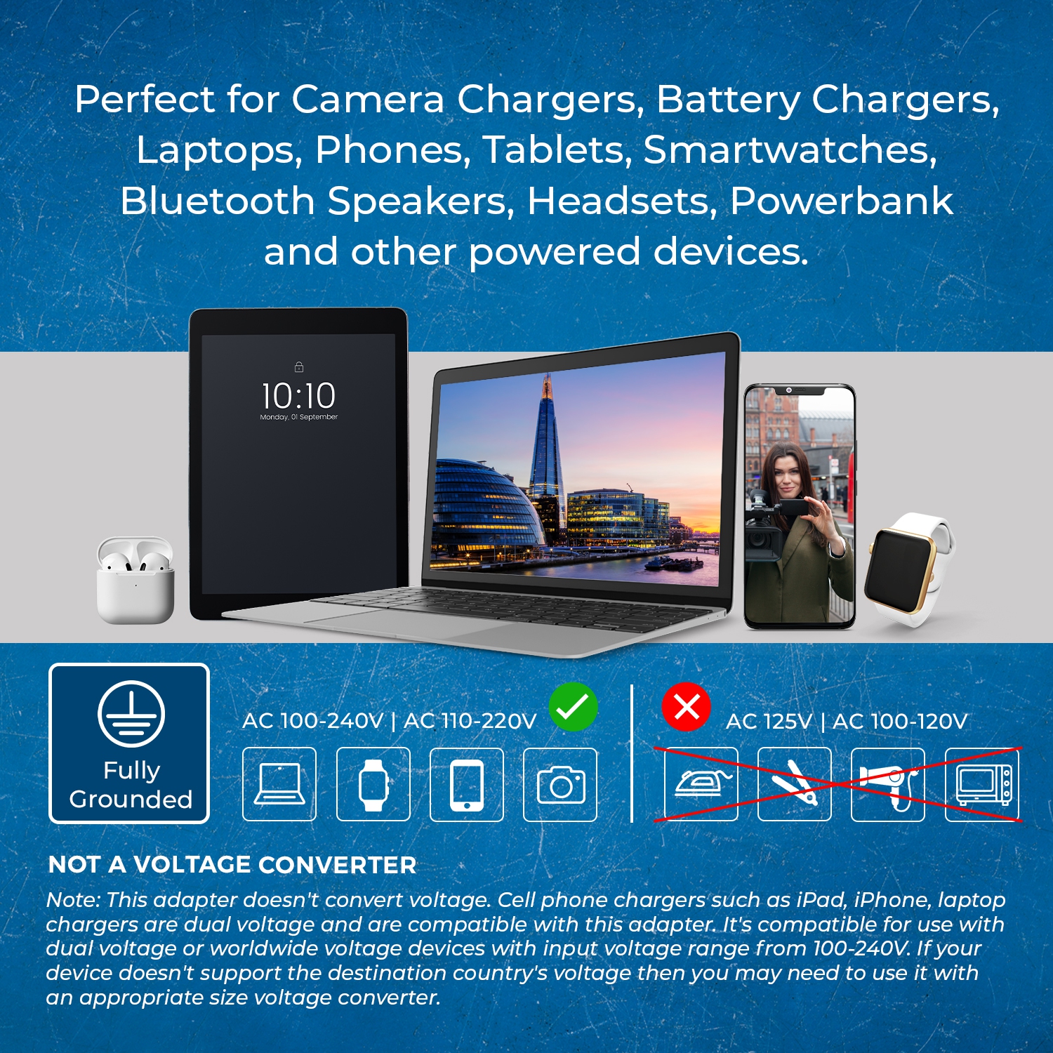 OREI UK, adaptateur de voyage Dubai - 2 en 1 - Type G - Compact Design