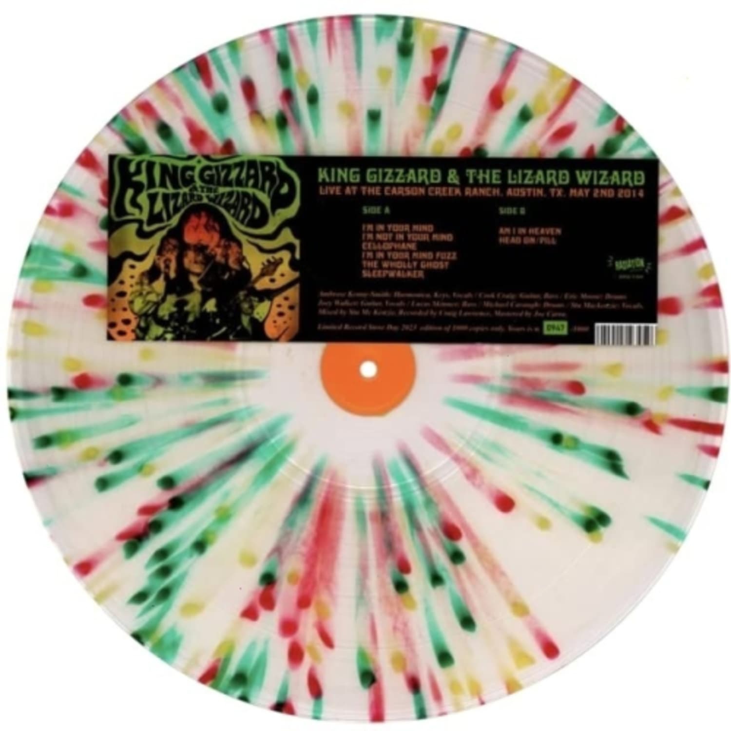 King Gizzard & The Lizard Wizard* - RSD 223 - LIVE AT CARSON CREEK RANCH AUSTIN TX 5-2-14 (SPLATTER VINYL) - Vinyl