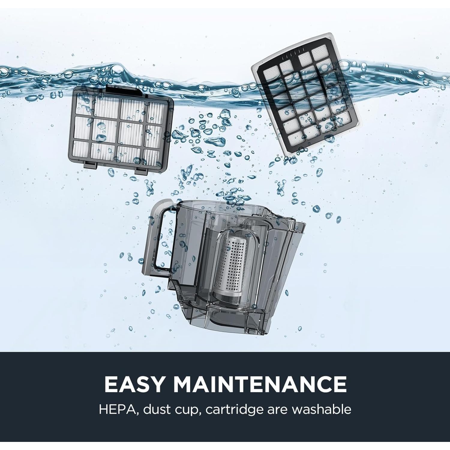 EUREKA Bagless Canister Vacuum Cleaner, Lightweight Vac for Carpets and Hard Floors, Silver with Black, NEN180C