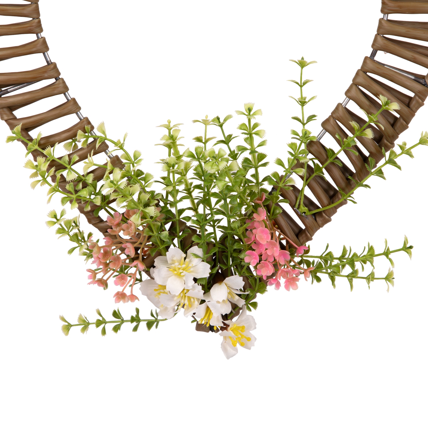 Décoration printanière à coeur floral enveloppé - 12&nbsp;po