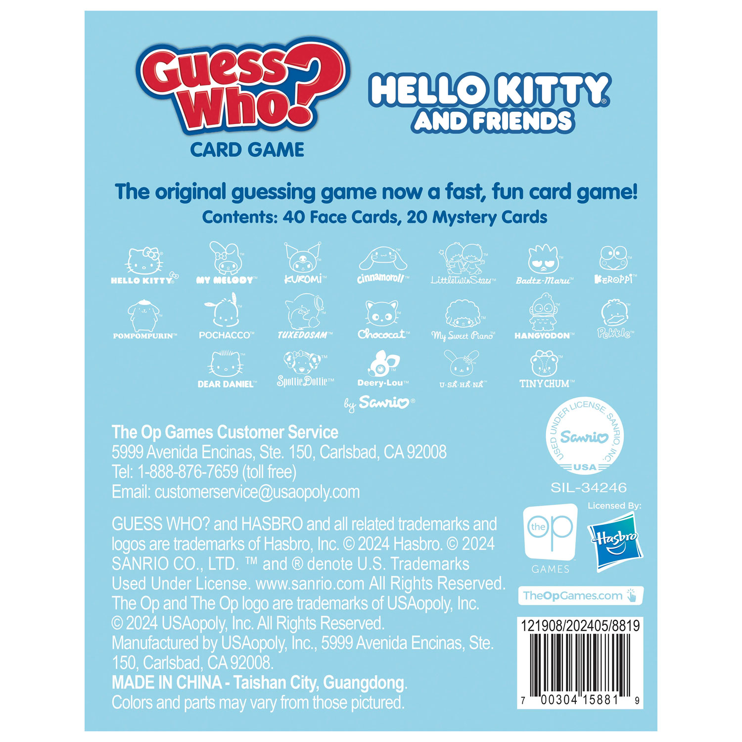 Jeu de cartes Guess Who? Hello Kitty and Friends
