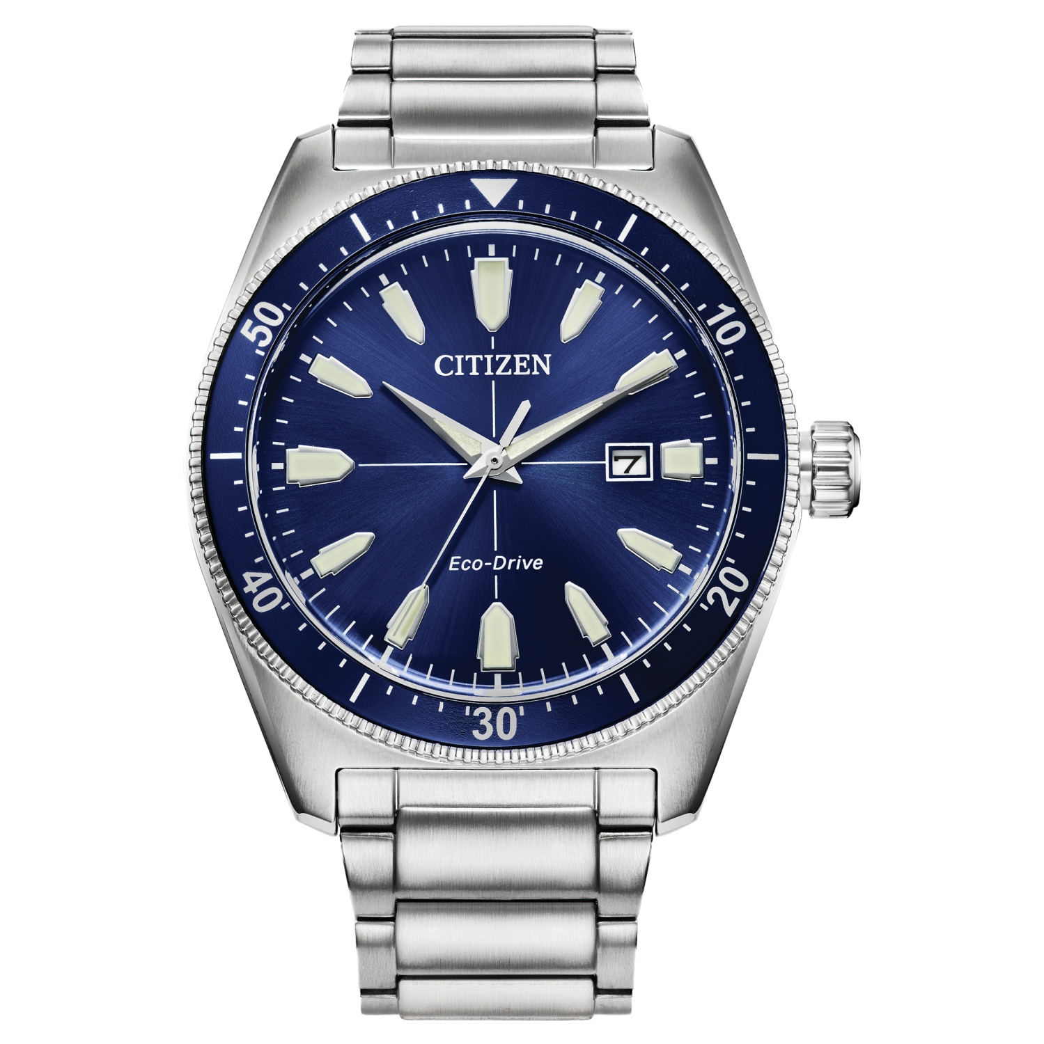 Citizen Mens Brycen Eco-Drive Watch 43mm Silver-Tone Stainless Steel Case and Bracelet with Blue Dial (AW1591-79L)