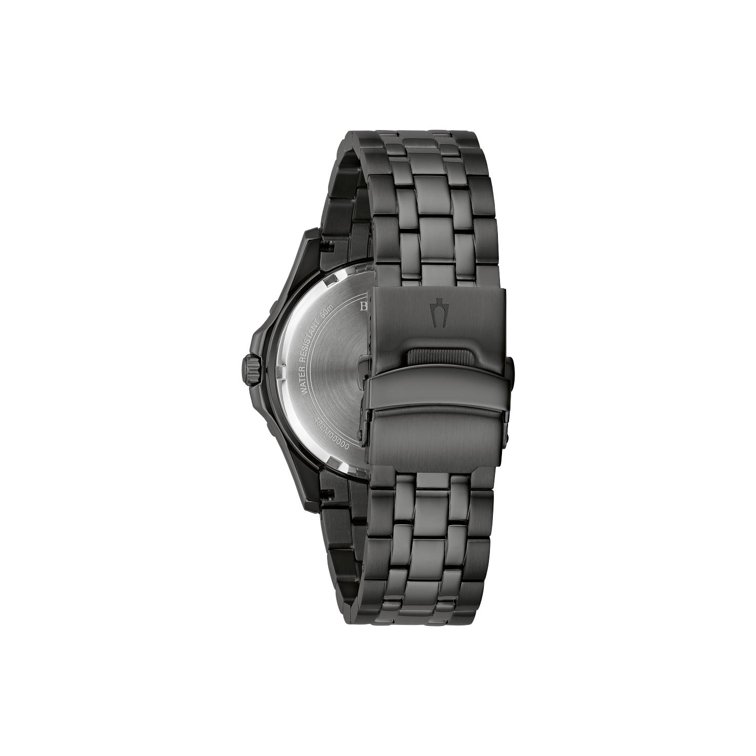 Montre à quartz pour hommes de Bulova 42&nbsp;mm boîtier et bracelet en acier inoxydable noir avec cadran noir