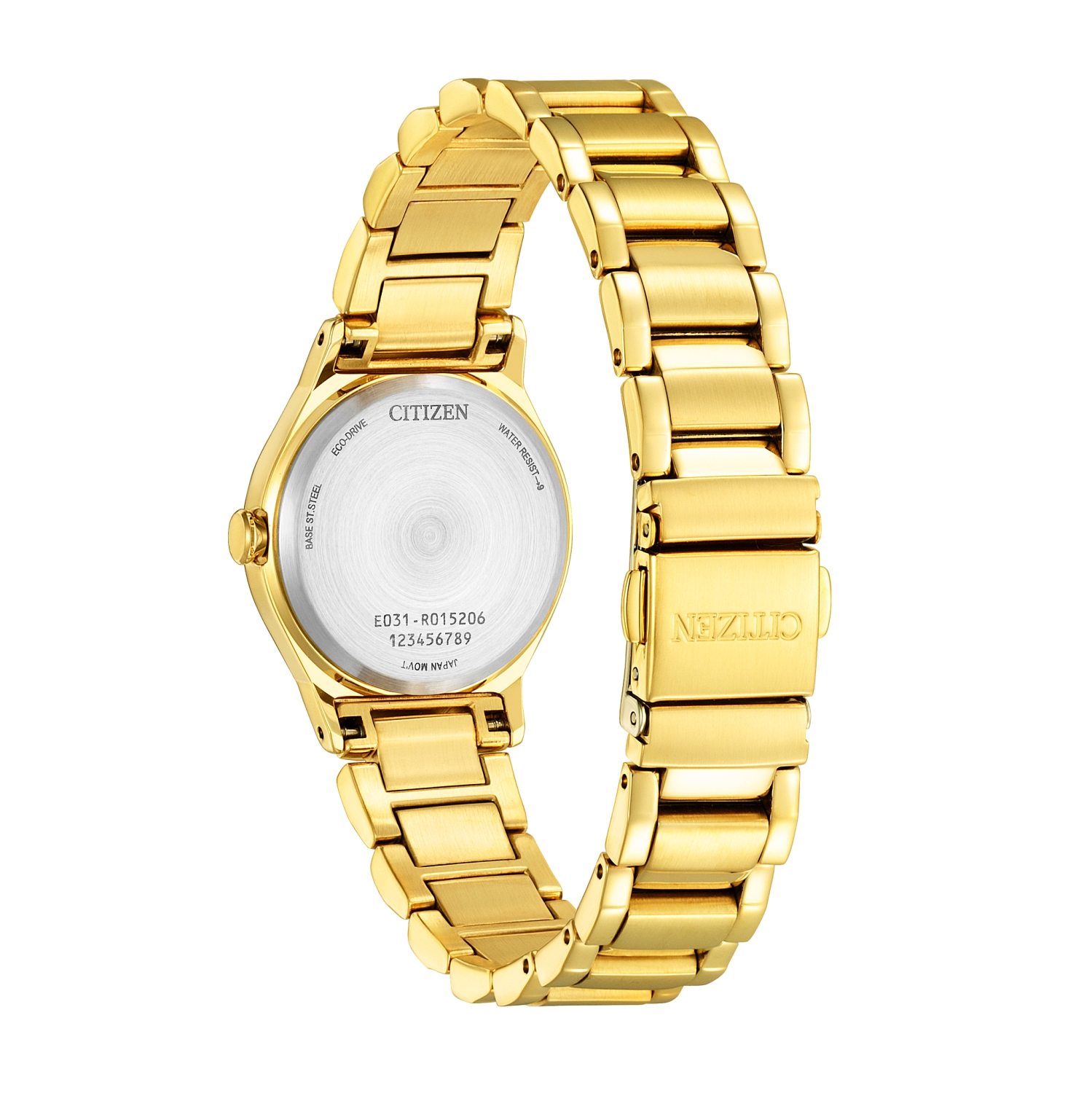 Montre pour femmes Axiom Eco-Drive 28&nbsp;mm de Citizen avec boîtier et bracelet en acier inoxydable doré et cadran noir