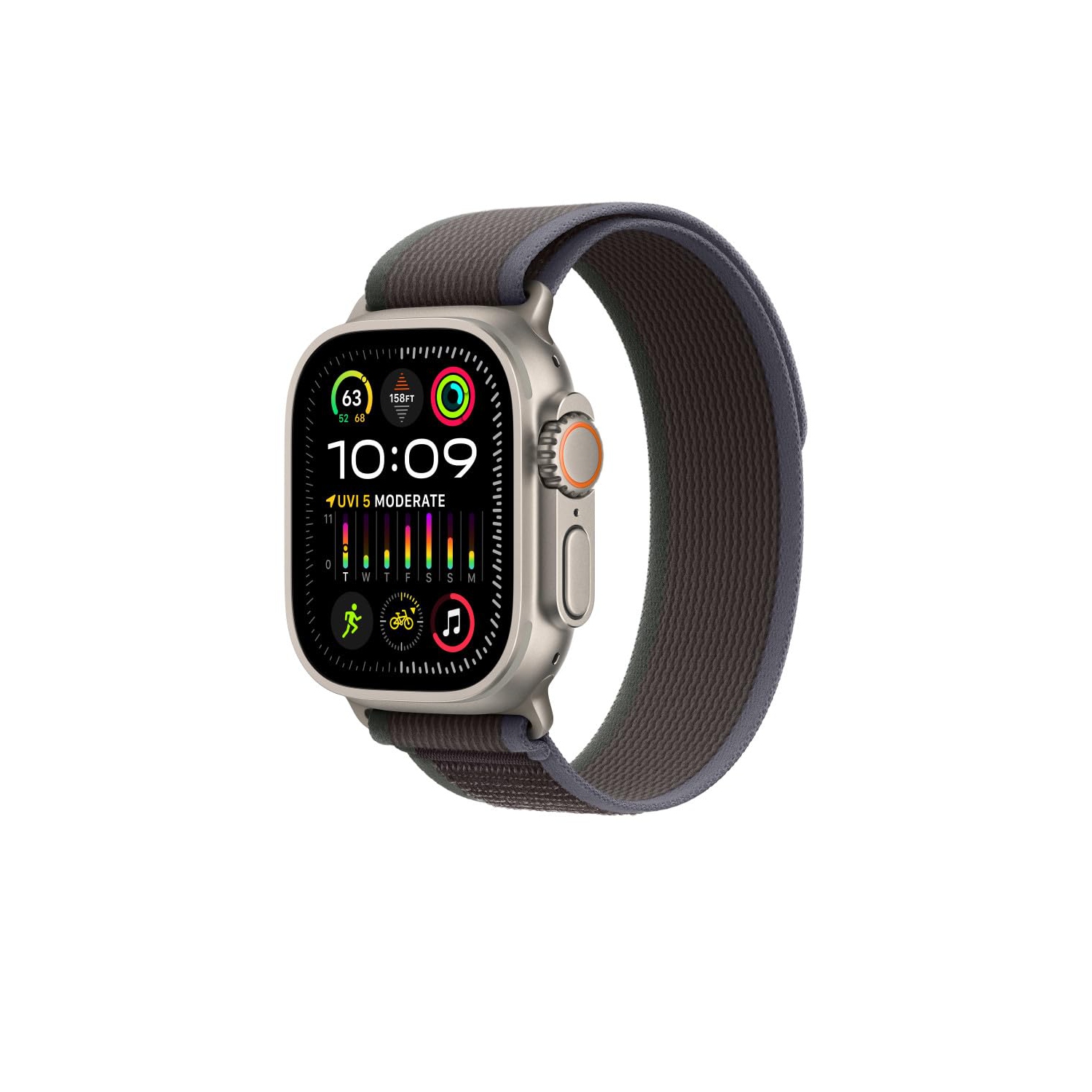 Apple - 49mm Blue/Black Trail Loop - M/L - Black/Blue