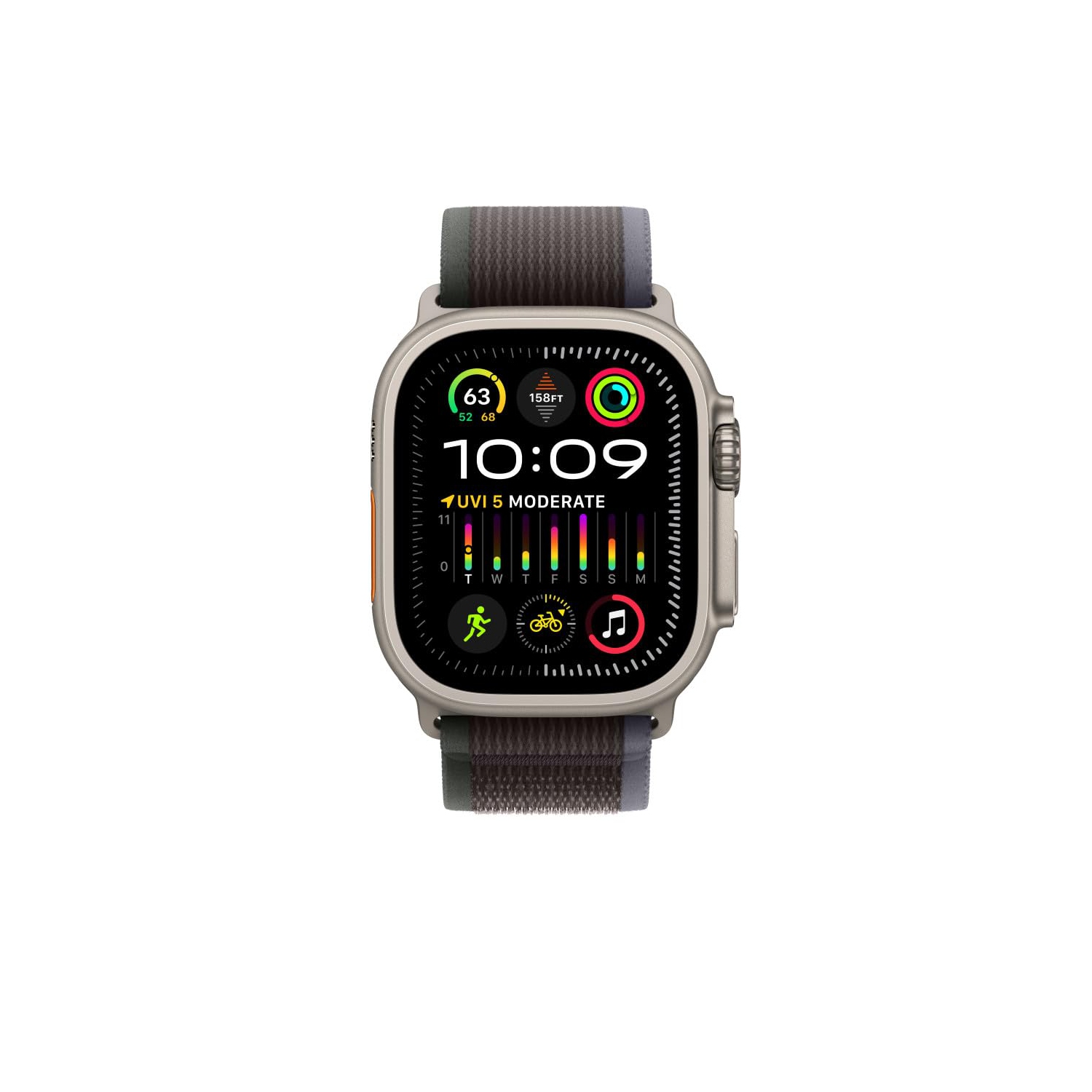 Apple - 49mm Blue/Black Trail Loop - M/L - Black/Blue