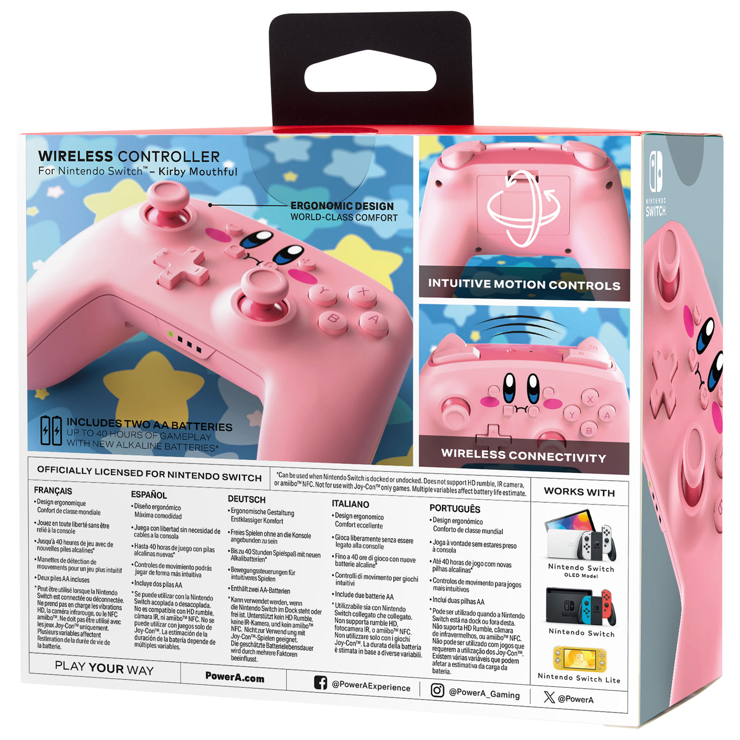 Manette sans fil de PowerA pour Nintendo Switch - Kirby Mouthful