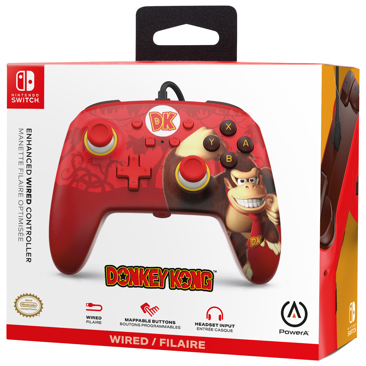 Manette avec fil optimisée de PowerA pour Nintendo Switch - Donkey Kong Flex
