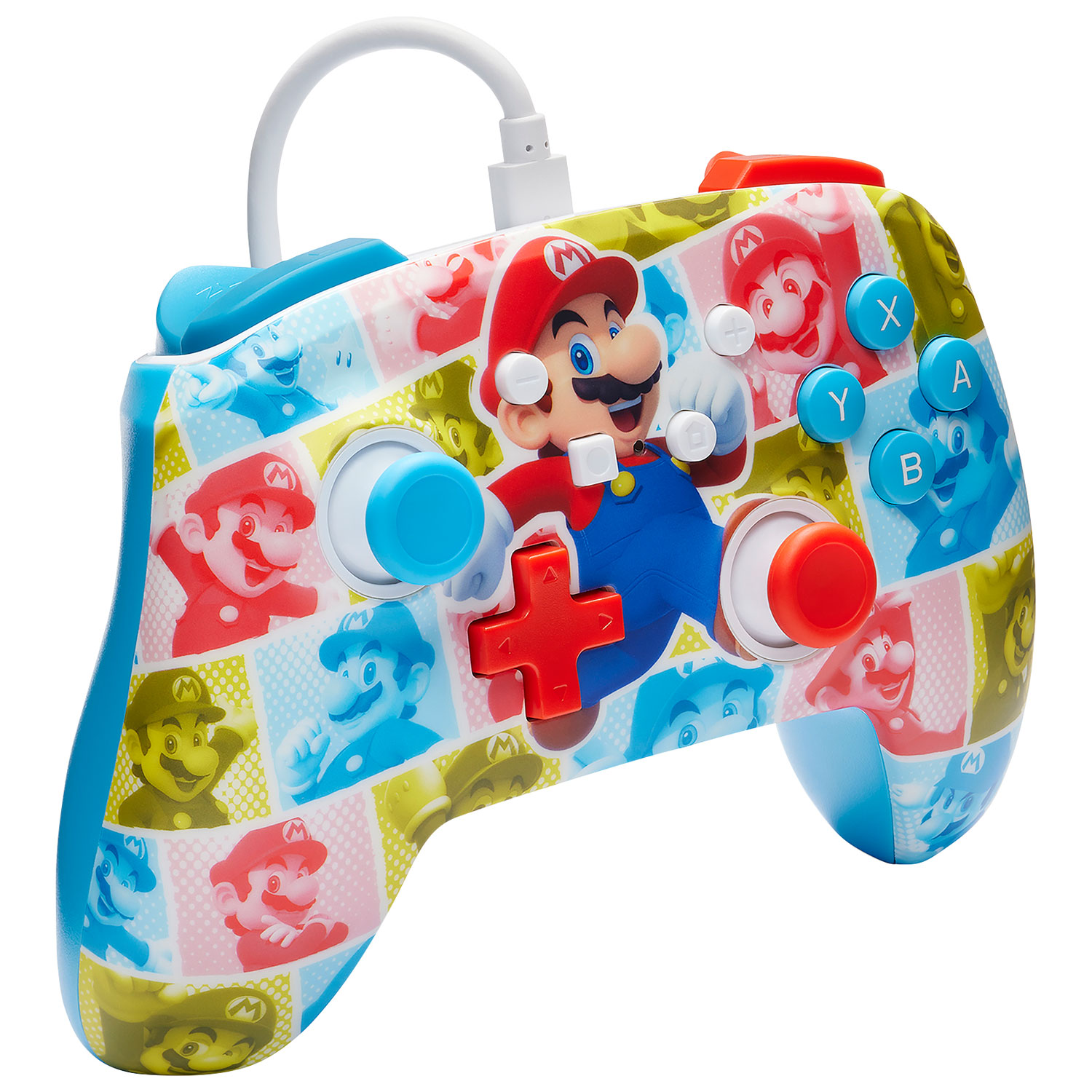 Manette avec fil optimisée de PowerA pour Nintendo Switch - Mario Hero Reel