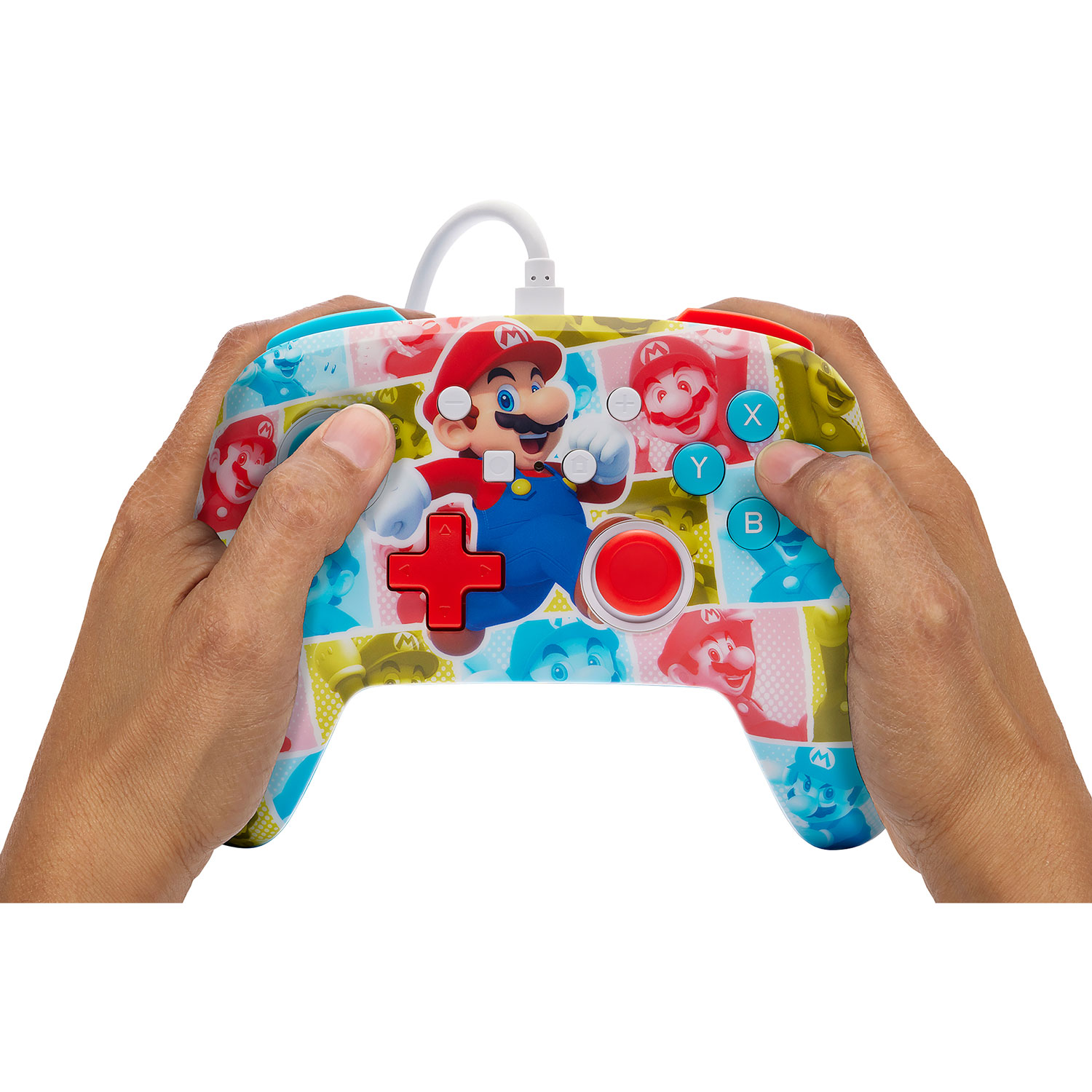 Manette avec fil optimisée de PowerA pour Nintendo Switch - Mario Hero Reel