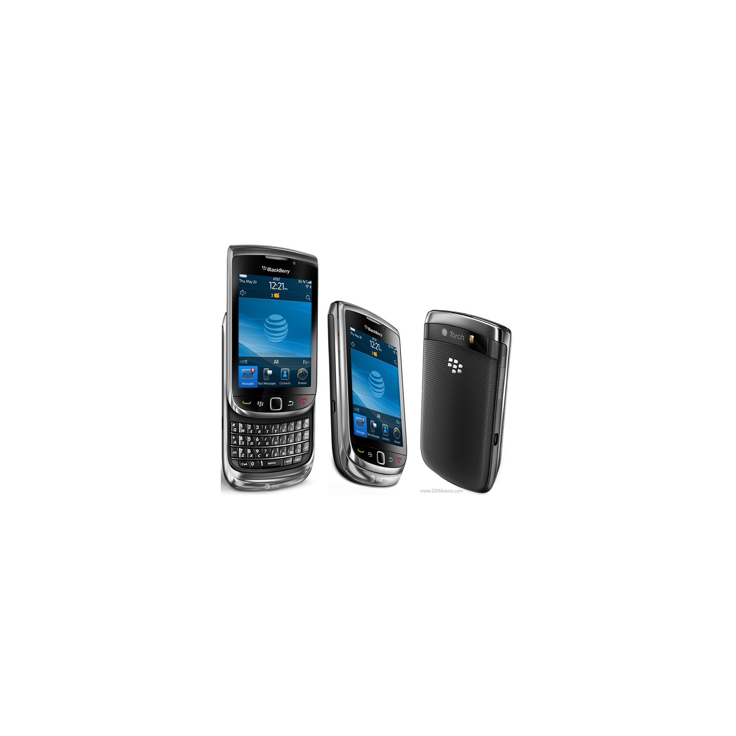 Refurbished - Blackberry Torch 9800 - 4GB - Black - Unlocked