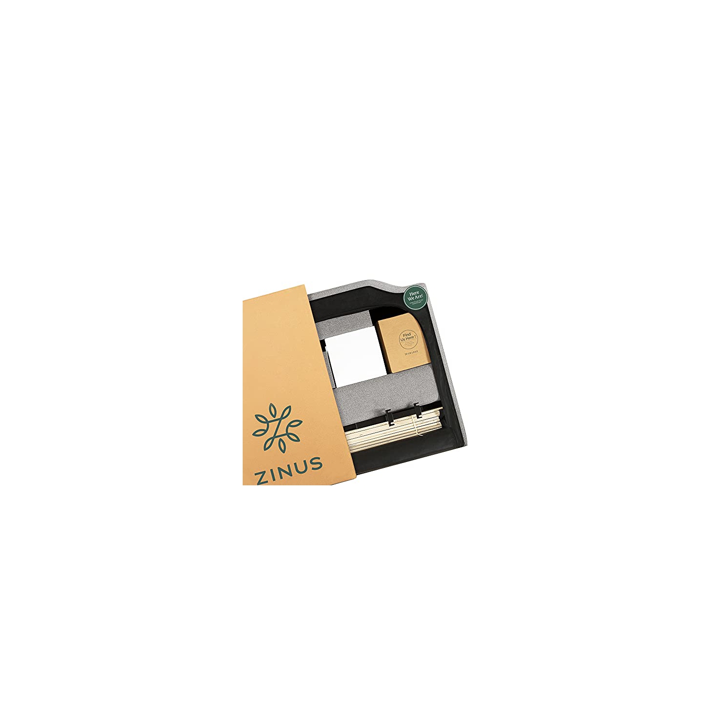 Lit plateforme capitonné festonné avec support de lattes en bois et finaliste au design, très grand lit de Zinus