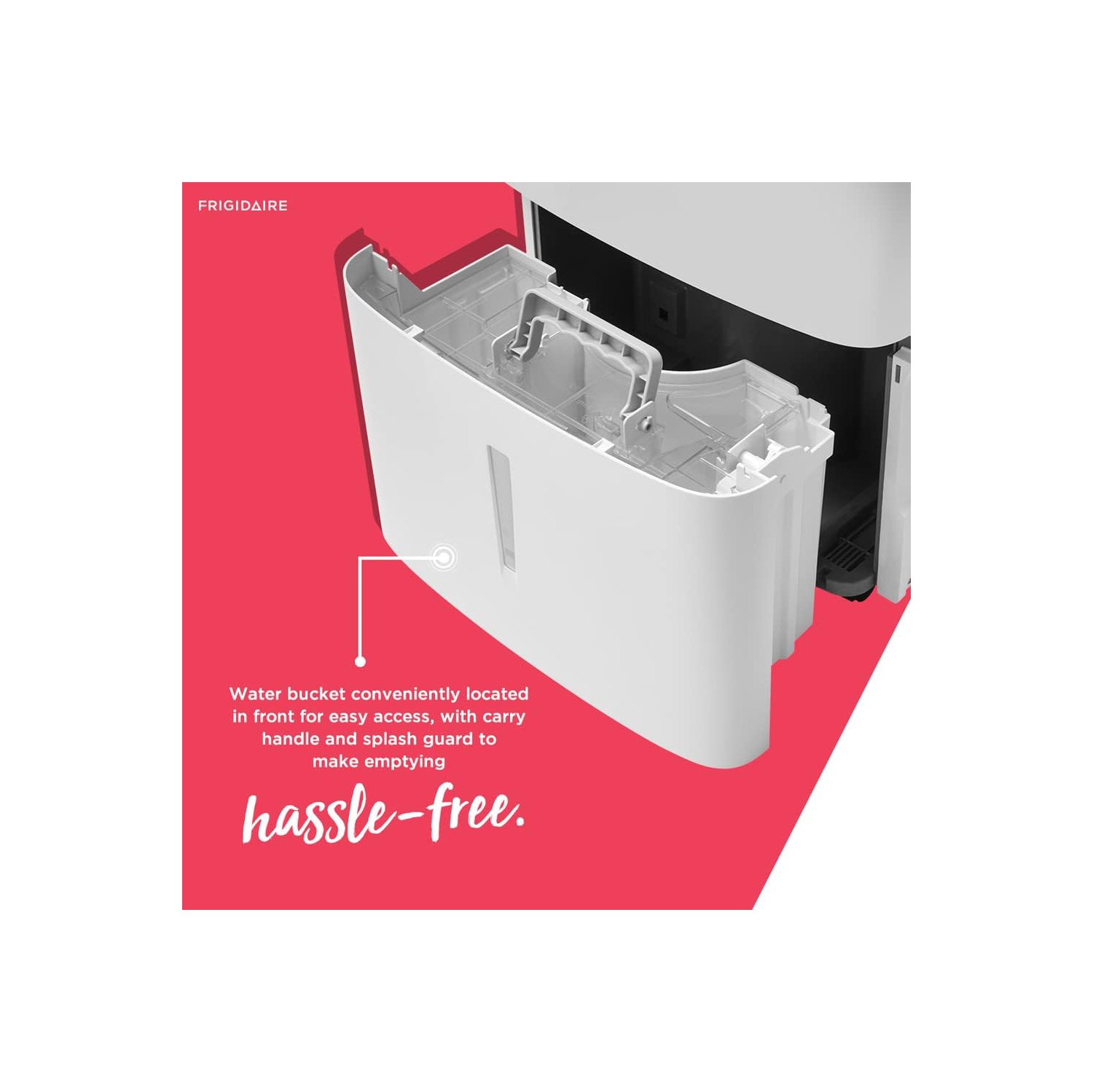 Déshumidificateur Frigidaire de 50 chopines. Couverture de 4&nbsp;500 pieds carrés. Idéal pour les grandes pièces et les sous-sols. Seau de 1,7