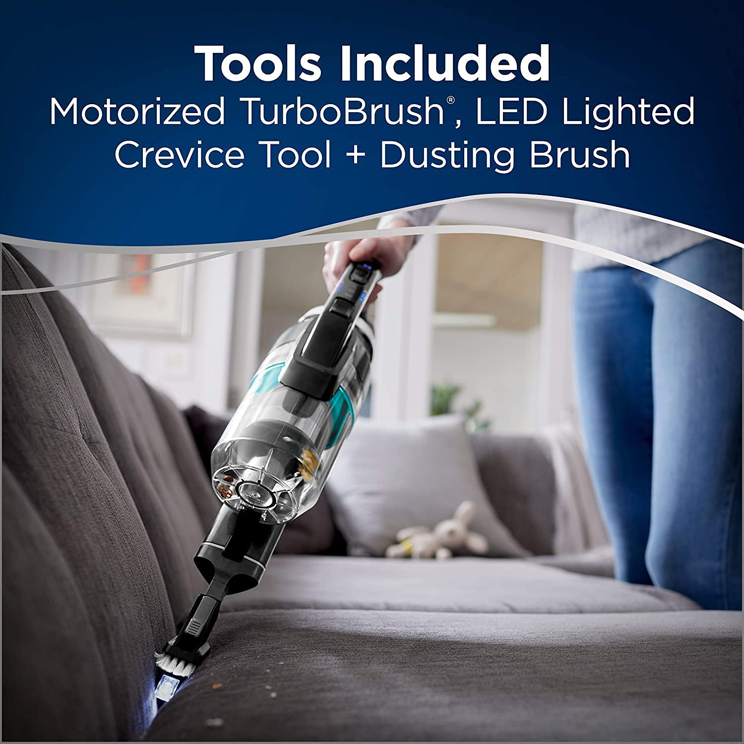 BISSELL - Cordless Stick Vacuum - ICONPET - Tangle-Free Brushroll, Smart Seal Allergen, Mess-Free Empty |2288F , Black