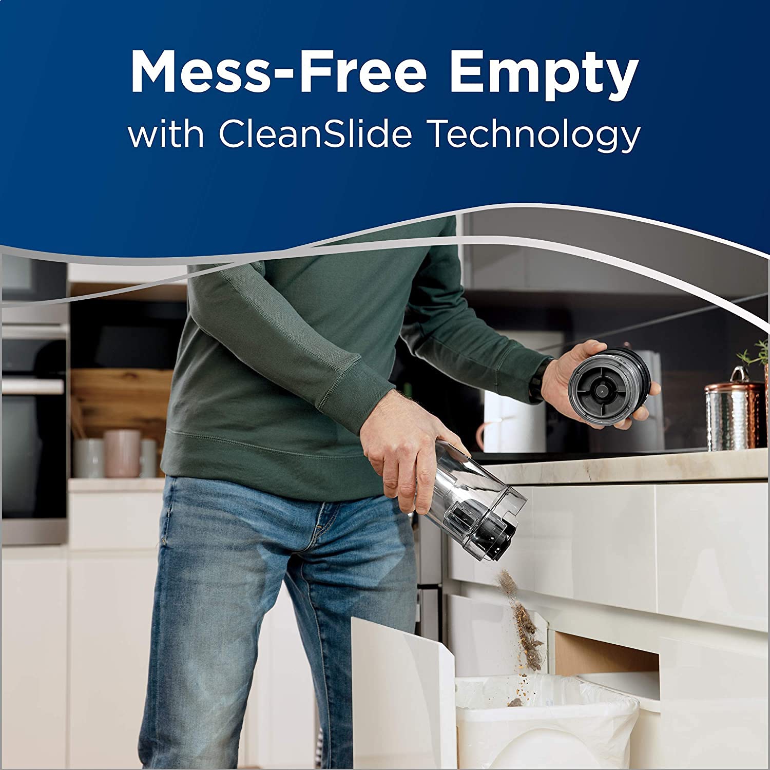 BISSELL - Cordless Stick Vacuum - ICONPET - Tangle-Free Brushroll, Smart Seal Allergen, Mess-Free Empty |2288F , Black