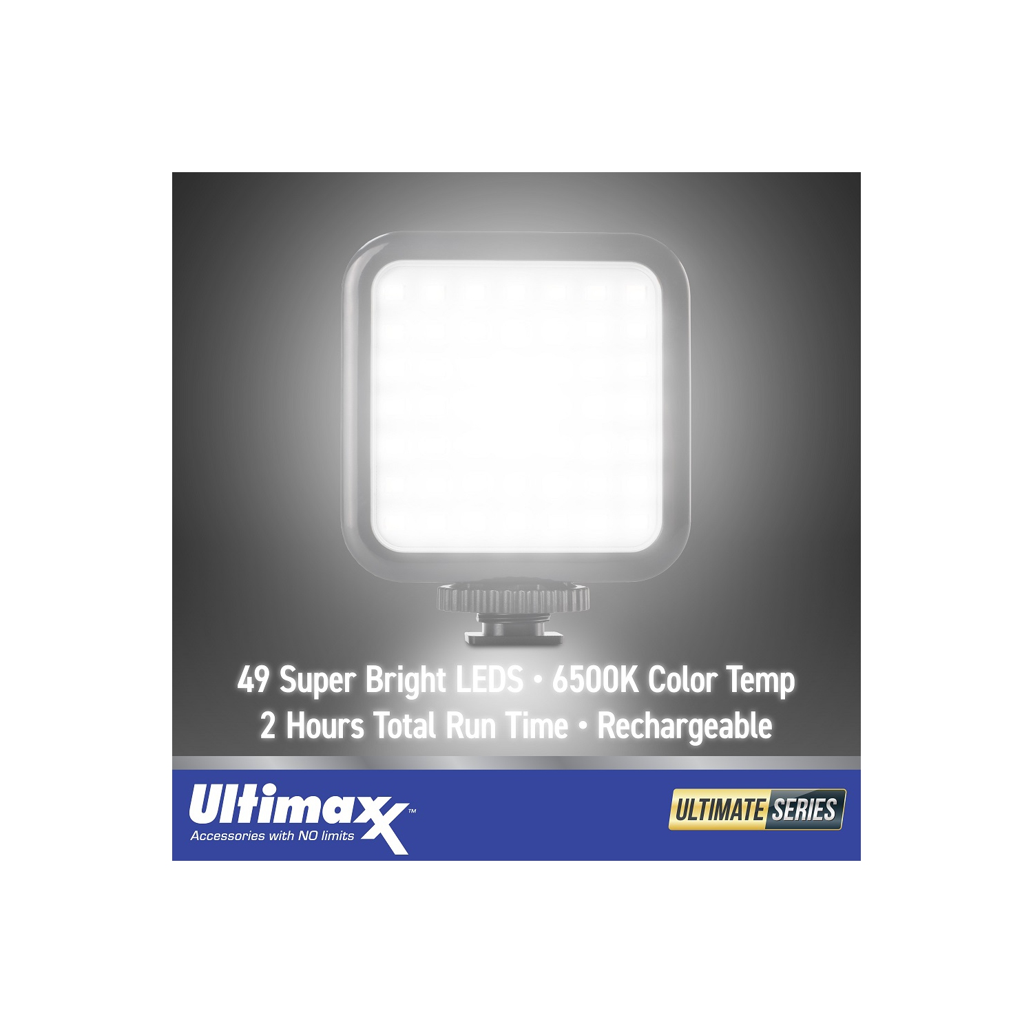 Ultimaxx Mini 49 LED Video Light - USB / Built-In Rechargeable Li-ion Battery