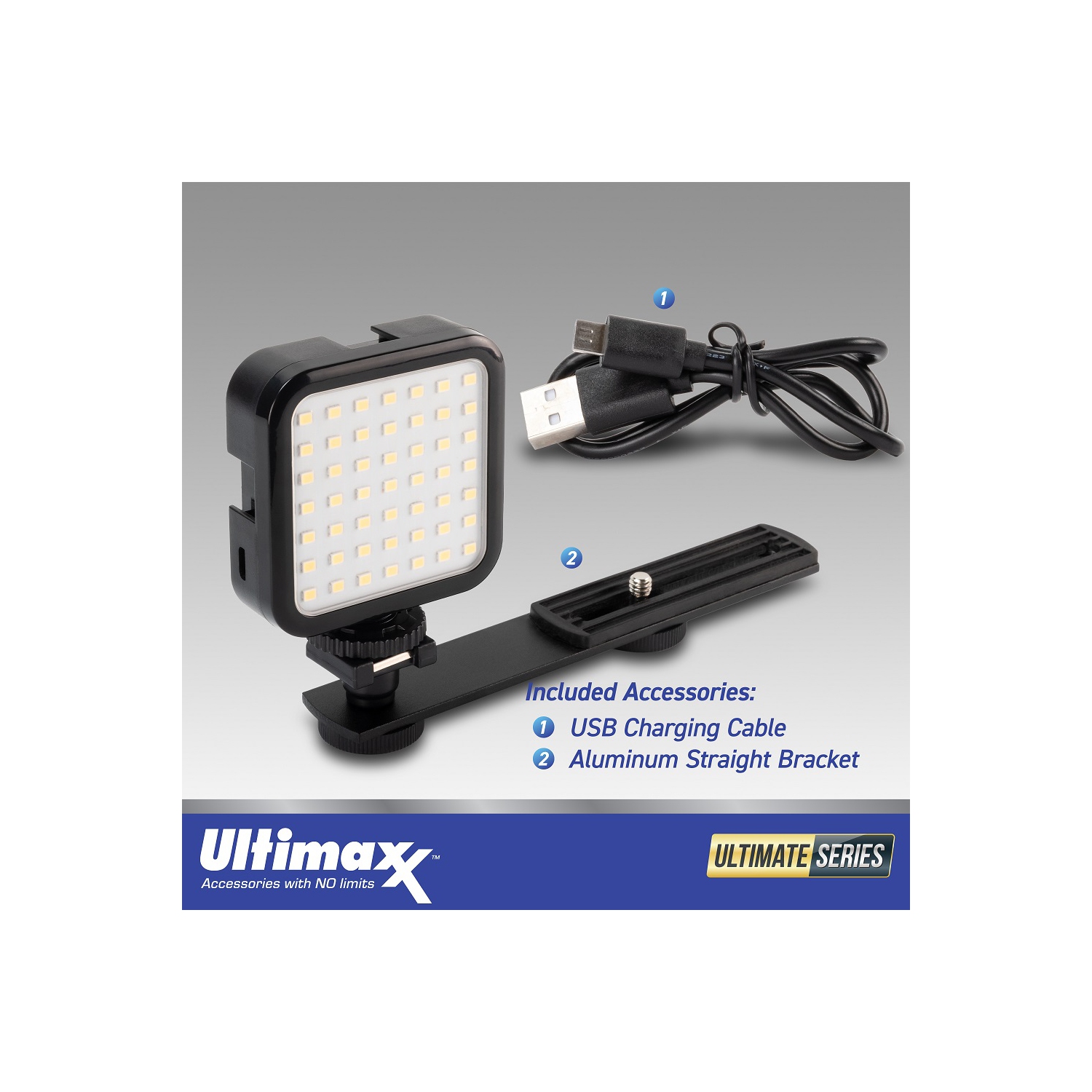 Ultimaxx Mini 49 LED Video Light - USB / Built-In Rechargeable Li-ion Battery