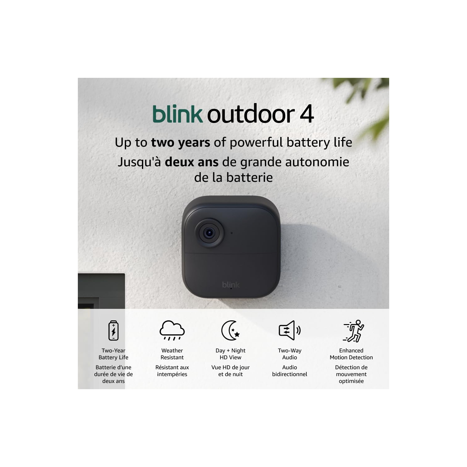 Blink Outdoor 4 – Wire-free smart security camera, 2 years battery life, 2-way audio, HD live view, enhanced motion detection, Works Alexa – 8 camera