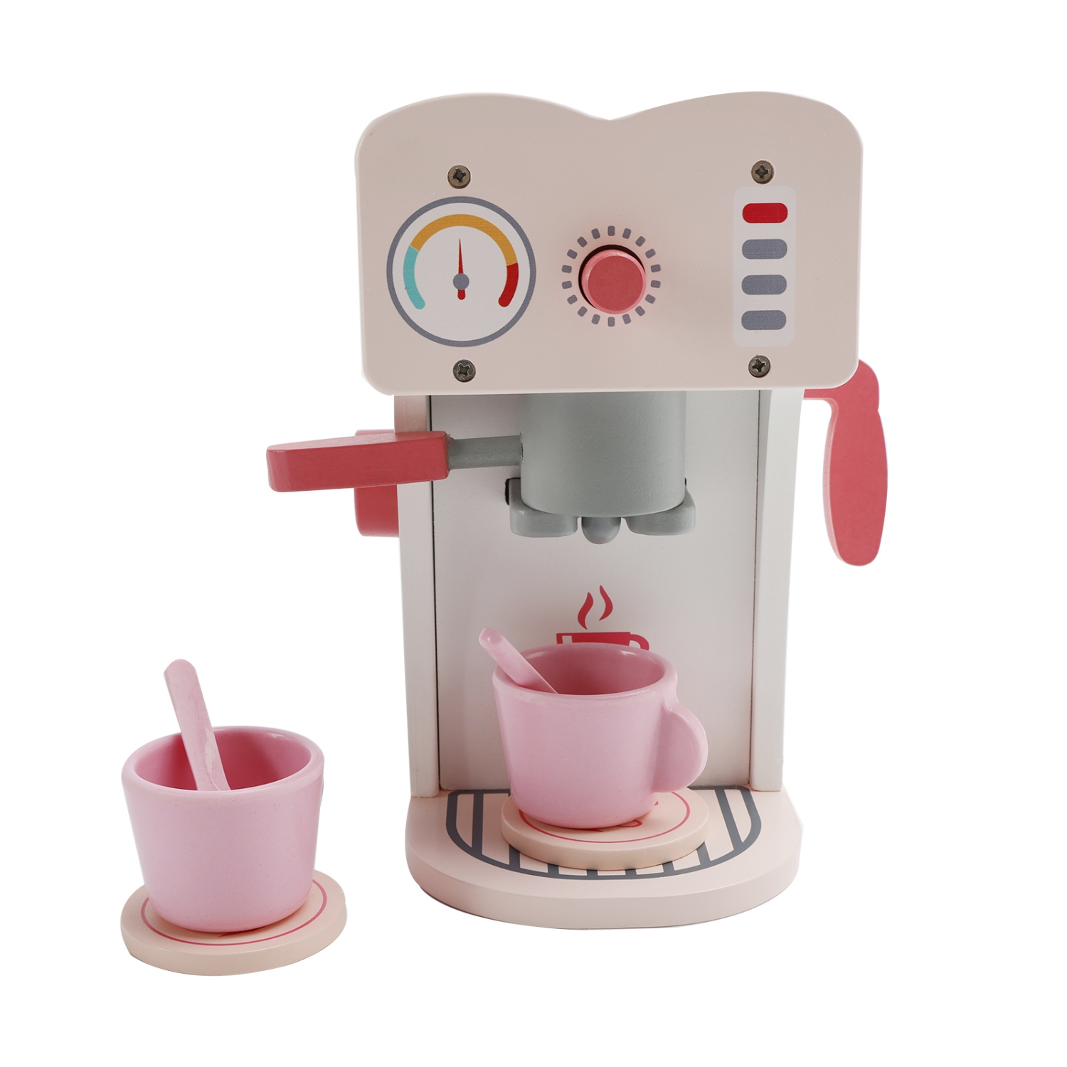 Simulation Pink Coffee Machine Play Kitchen Dishes Set Pretend Toy Kid Gift