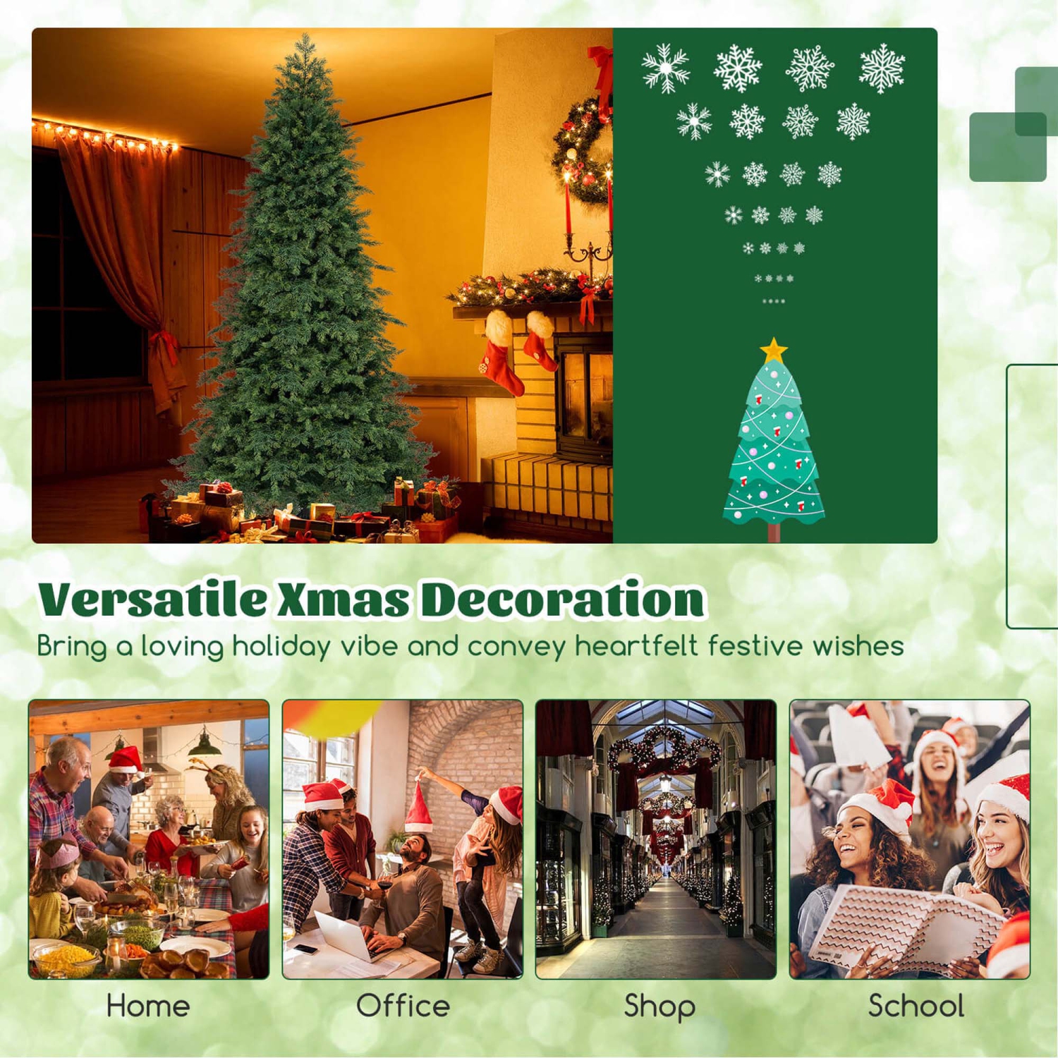 Arbre de Noël artificiel de 7,5 pi de Costway avec 1019 embouts de branches en PVC et support pliable en métal