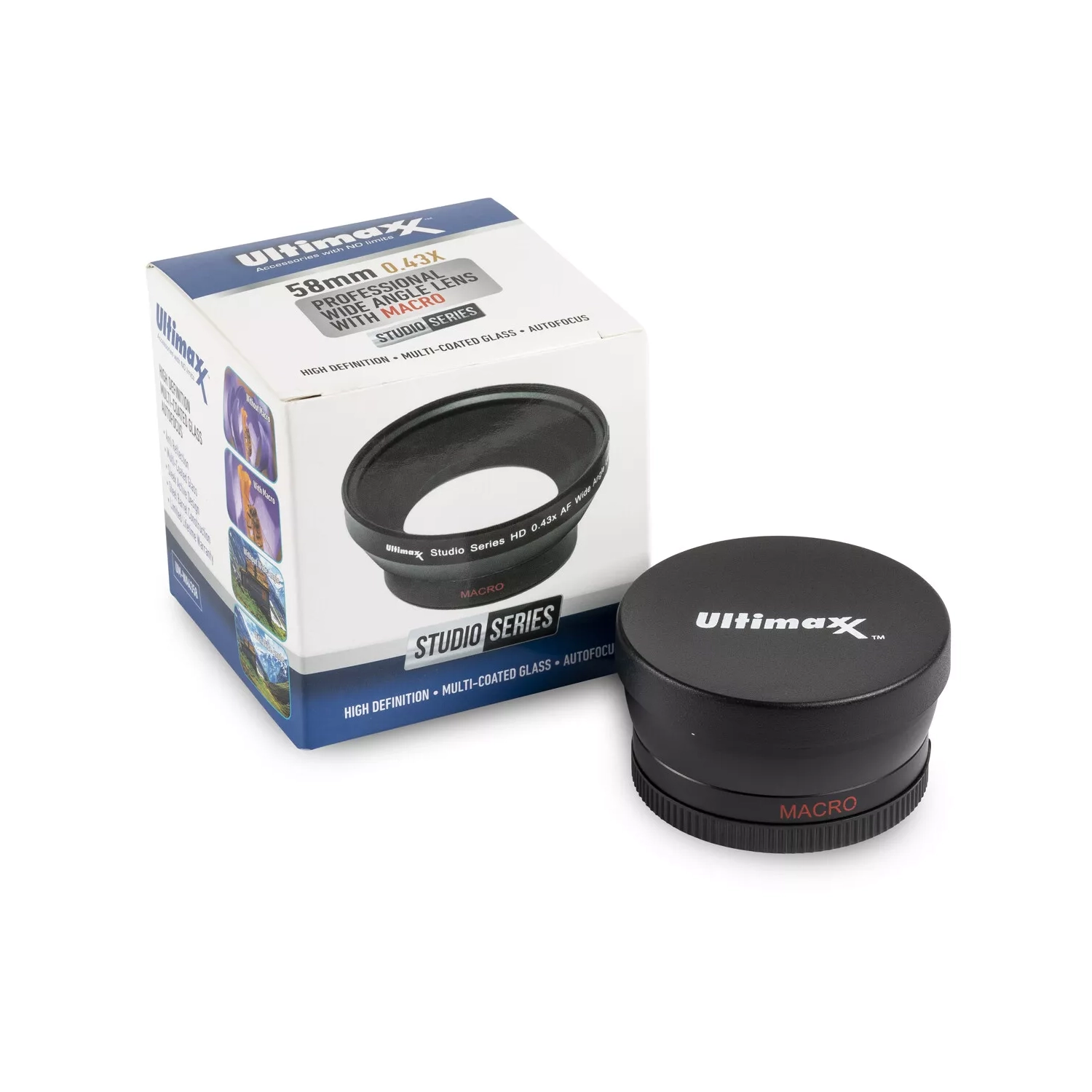 Objectif grand-angle HD à mise au point automatique ultra rapide 43x 49&nbsp;mm d'ULTIMAXX pour appareil photo reflex numérique et enregistrement