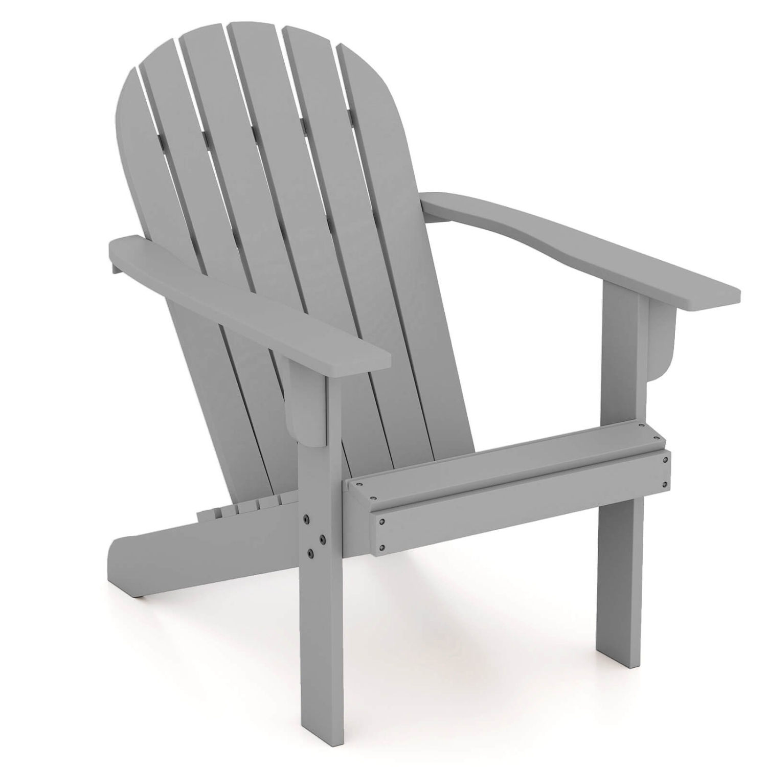Costway Patio Adirondack Chair with Inclined Seat High Backrest & Wide Armrests