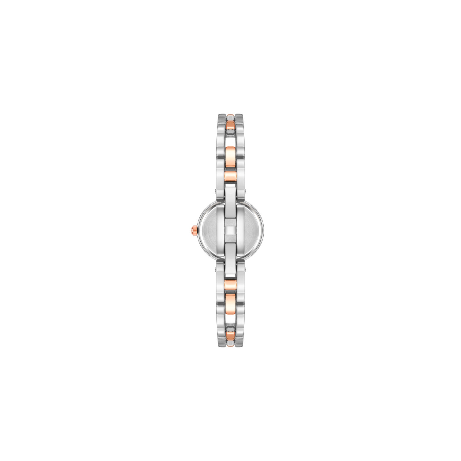 Montre pour femmes ronde bicolore rose doré et argenté avec cadran brodé 23 mm d'Anne Klein