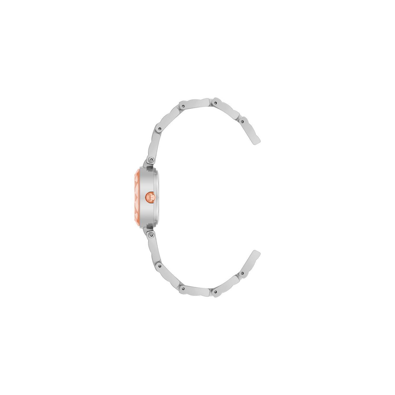 Montre pour femmes ronde bicolore rose doré et argenté avec cadran brodé 23 mm d'Anne Klein