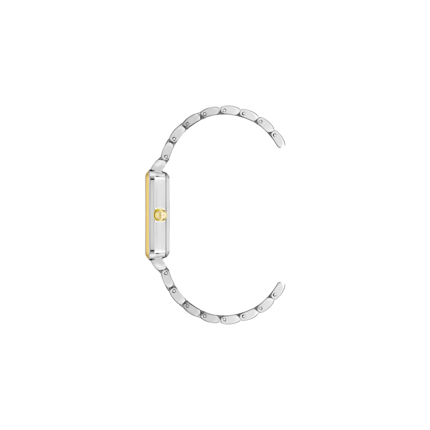 Montre pour femmes rectangulaire bicolore 24&nbsp;mm d'Anne Klein avec cadran argenté et bracelet doré et argenté