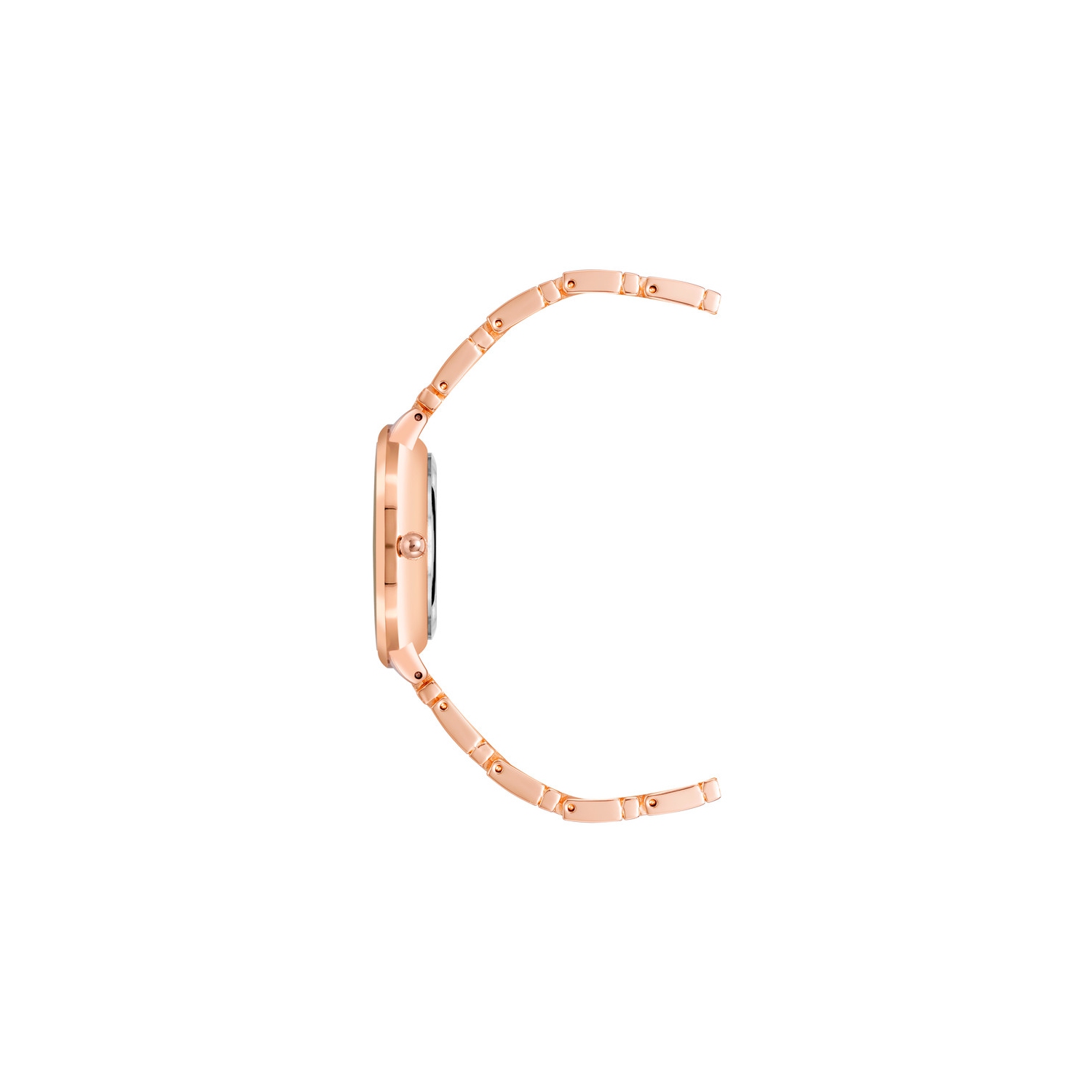 Montre ronde pour femmes rose doré 32 mm d'Anne Klein avec cadran bleu marine et bracelet en métal