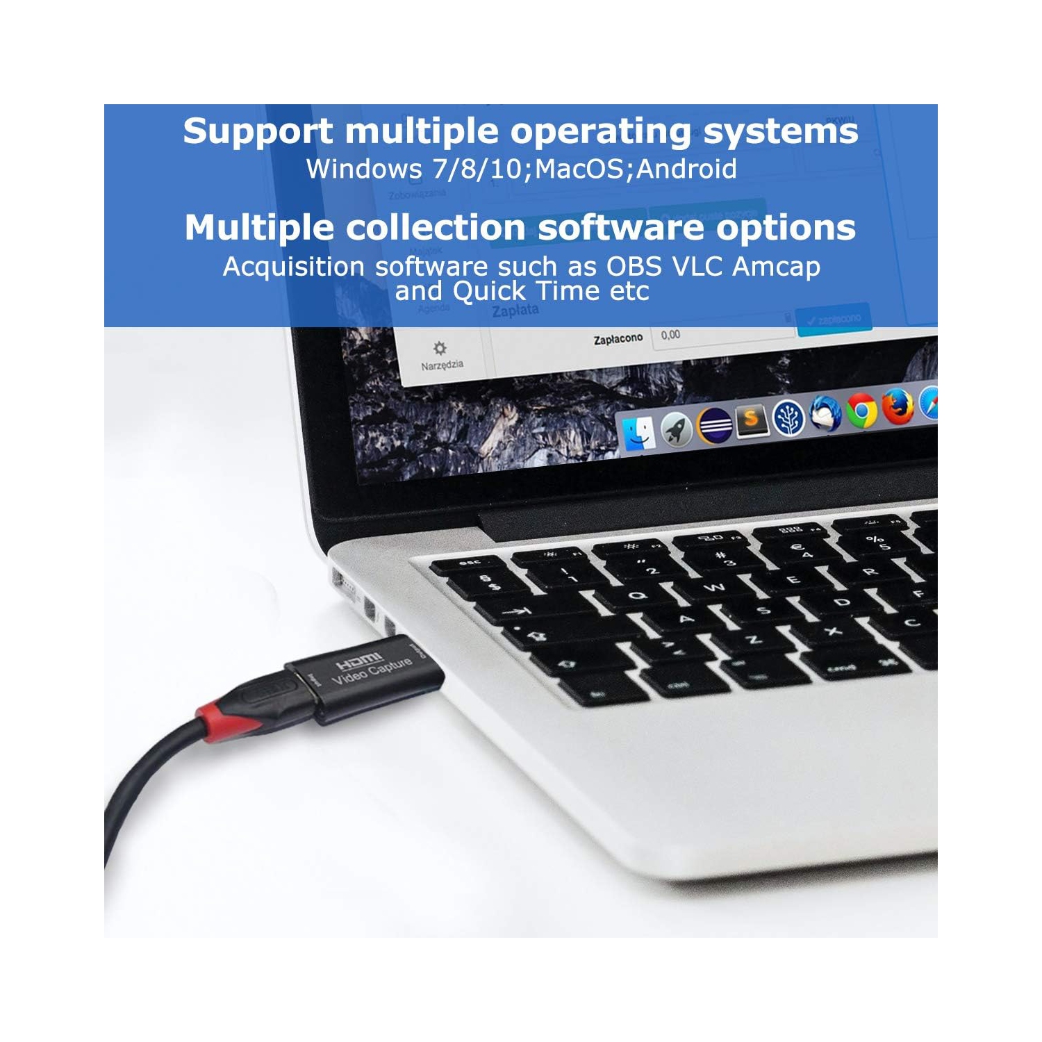 Carte de saisie vidéo HDMI 4K, carte de saisie vidéo Cam Link, adaptateur de saisie audio HDMI à USB 2,0 pour la diffusion en continu, la diffusion