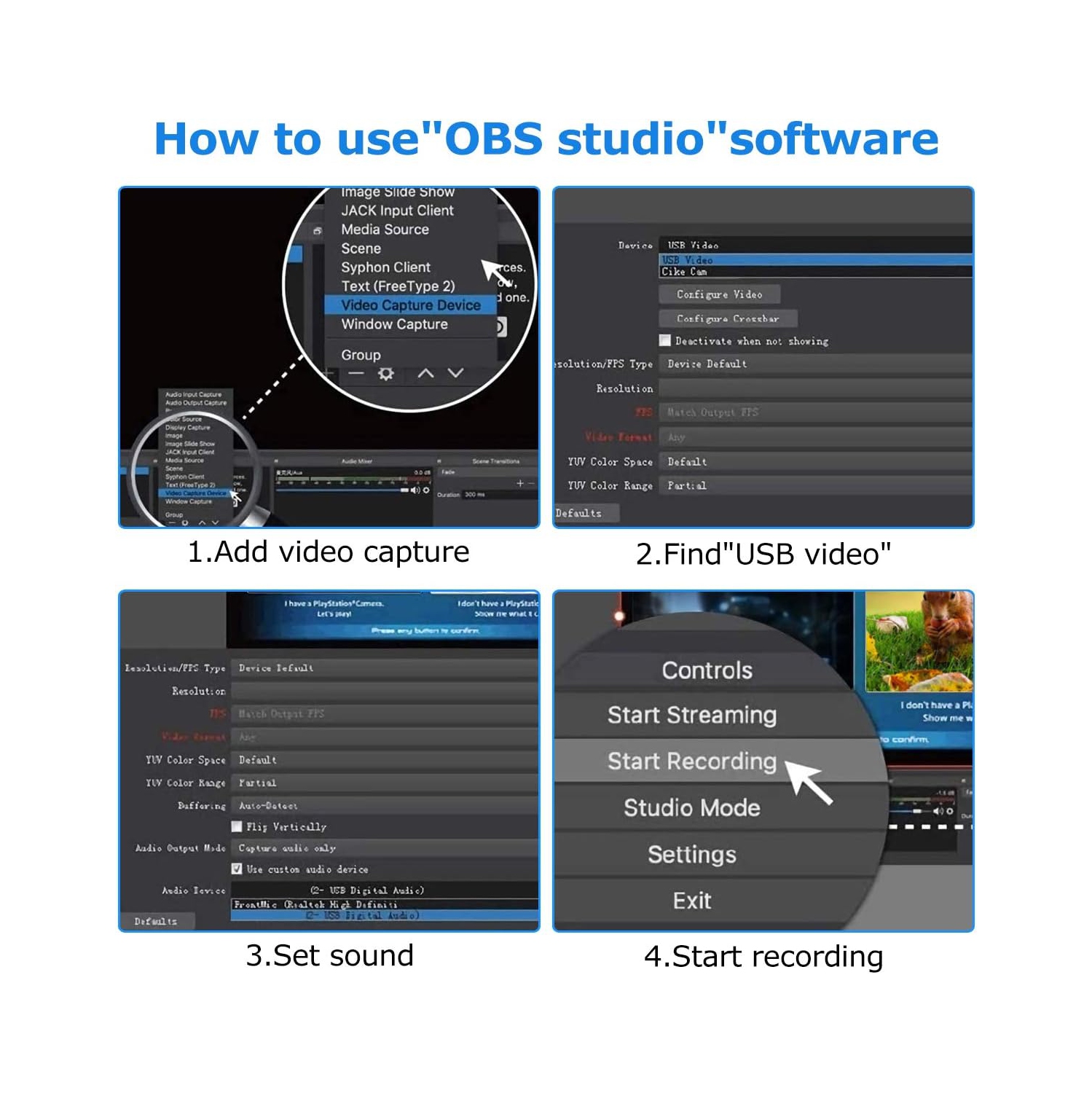 Carte de saisie vidéo HDMI 4K, carte de saisie vidéo Cam Link, adaptateur de saisie audio HDMI à USB 2,0 pour la diffusion en continu, la diffusion