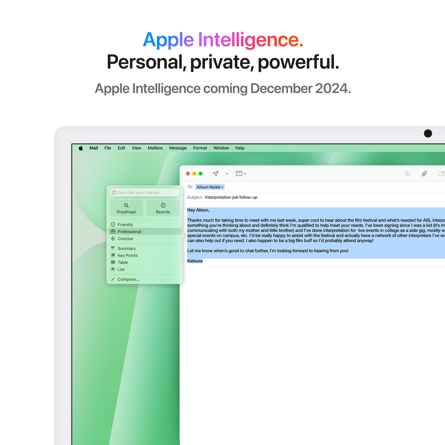 iMac de 24 po d'Apple - Vert (puce M4 d'Apple/processeur graphique 8 coeurs/RAM 16 Go/SSD 256 Go) - Anglais