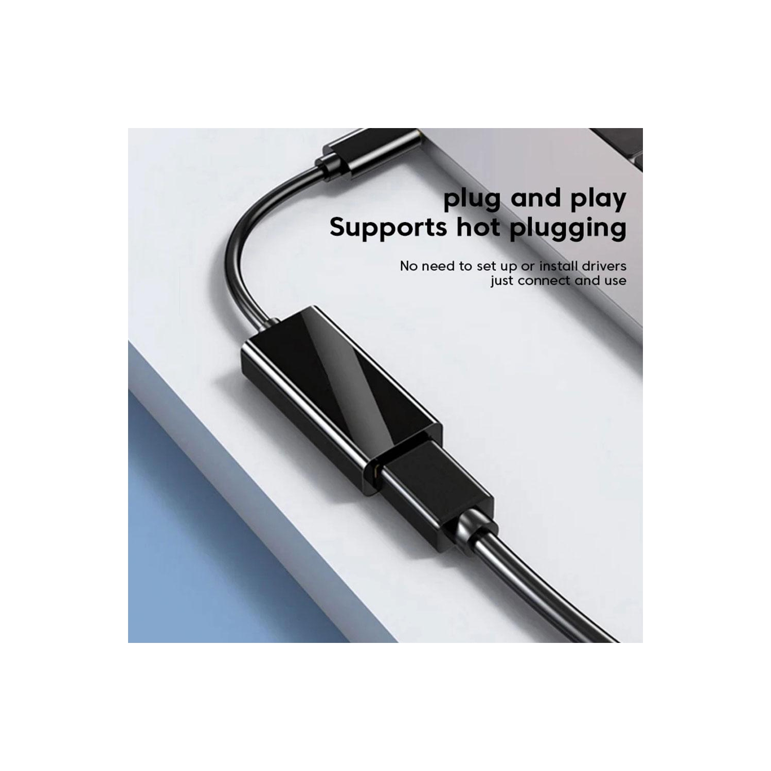 Convertisseur USB C à HDMI Adaptateur de câble HD 4K USB 3,1 pour les portables, les ordinateurs, les téléviseurs, les téléphones et les tablettes