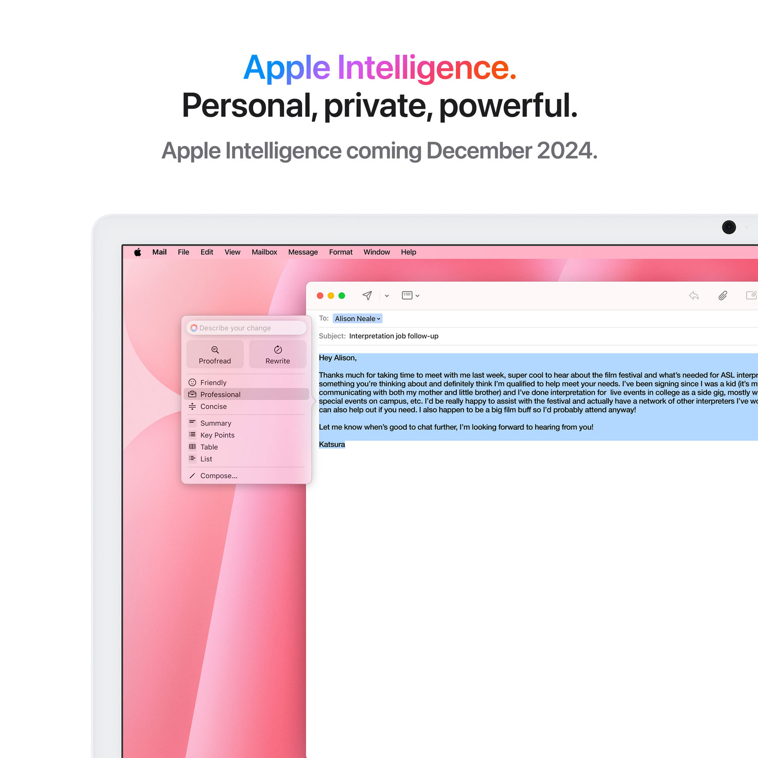 iMac de 24 po d'Apple - Rose (puce M4 d'Apple/processeur graphique 8 coeurs/RAM 16 Go/SSD 256 Go) - Français
